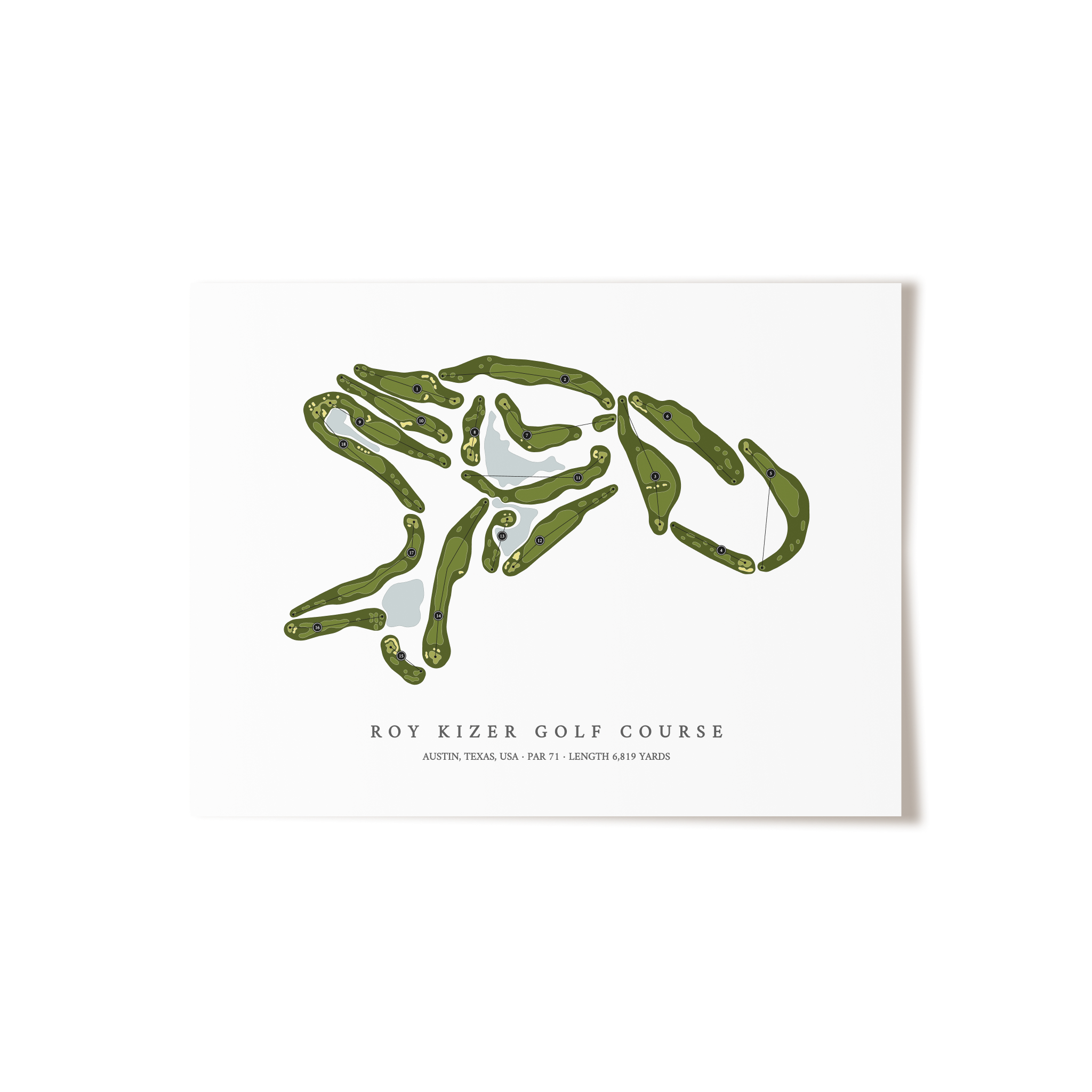 Roy Kizer Golf Course | Golf Course Map | Unframed 
