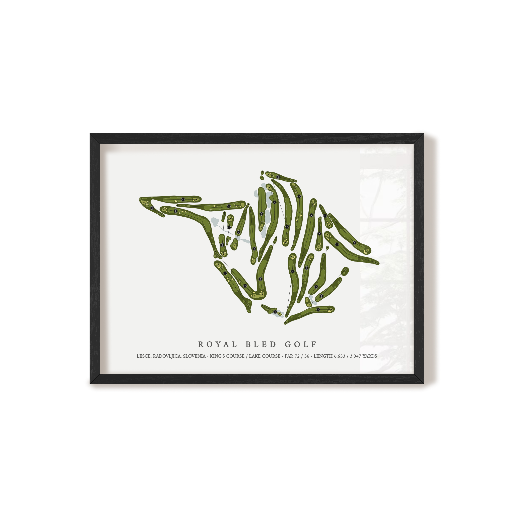 Royal Bled Golf | Golf Course Map | Black Frame 