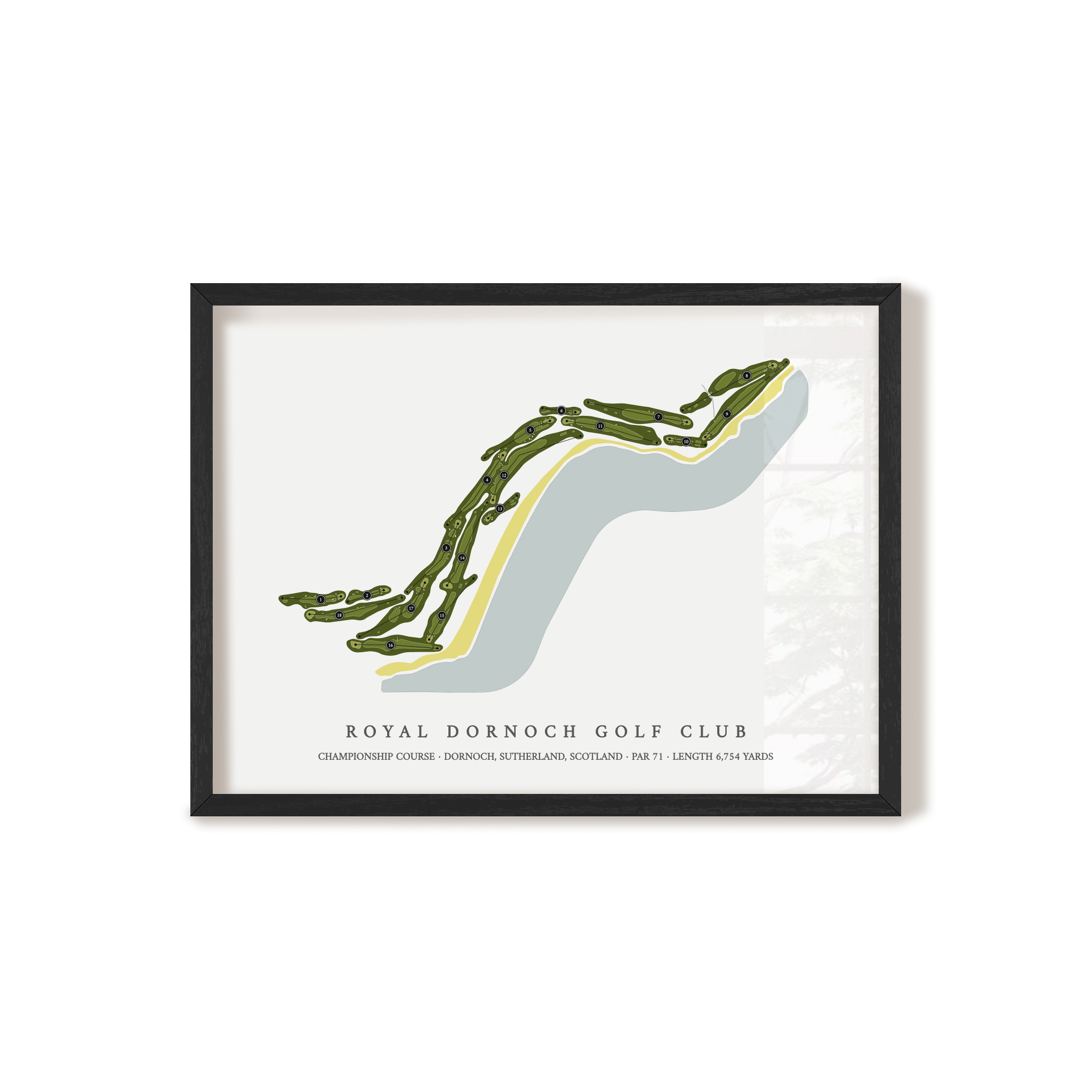 Royal Dornoch Golf Club - Championship Course | Golf Course Print | Black Frame