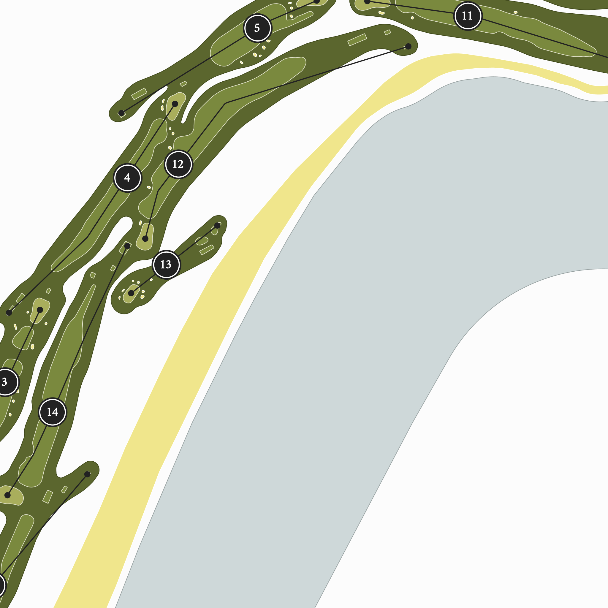 Royal Dornoch Golf Club - Championship Course | Golf Course Map | Close Up With Hole Numbers #hole numbers_yes