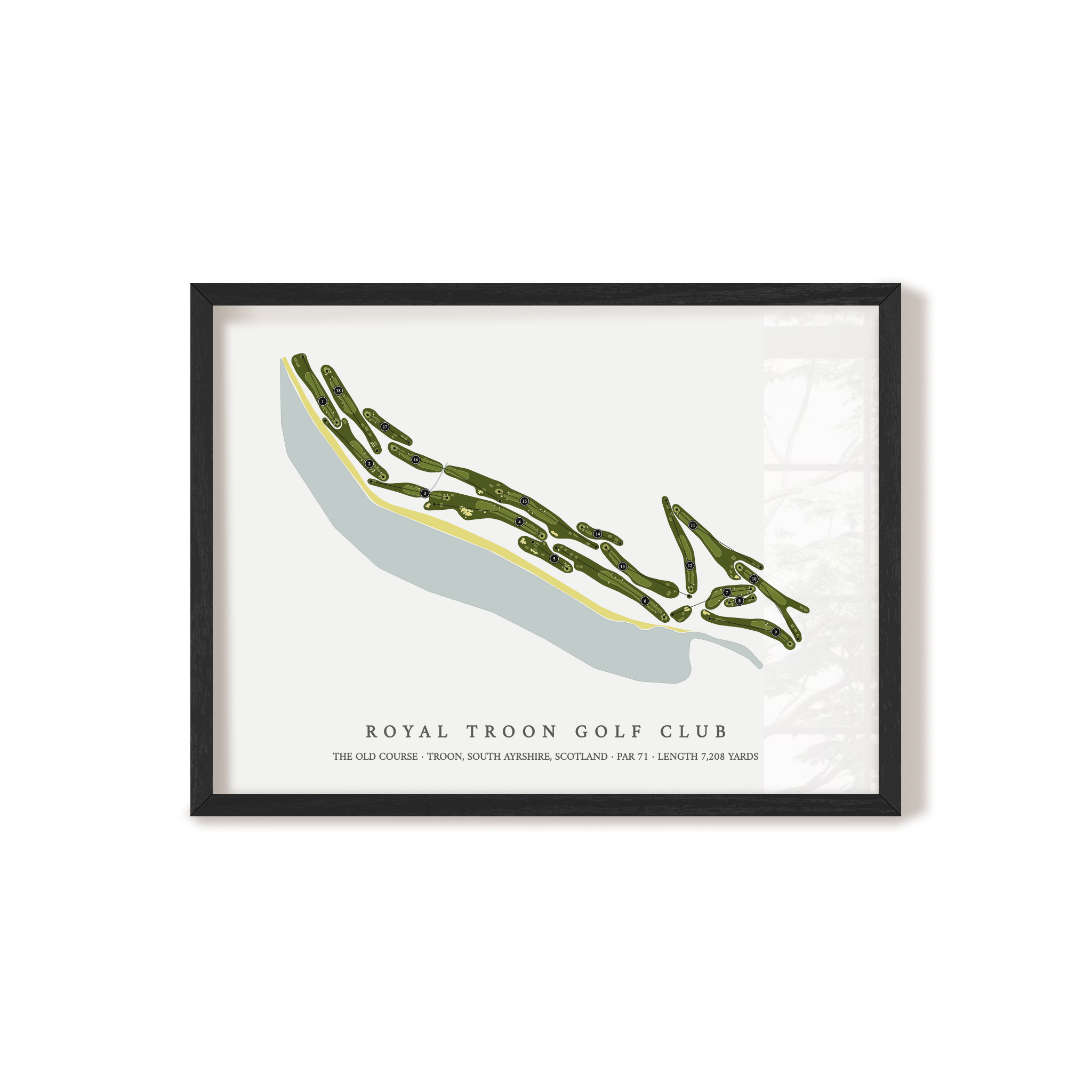 Royal Troon Golf Club | Golf Course Map | Black Frame