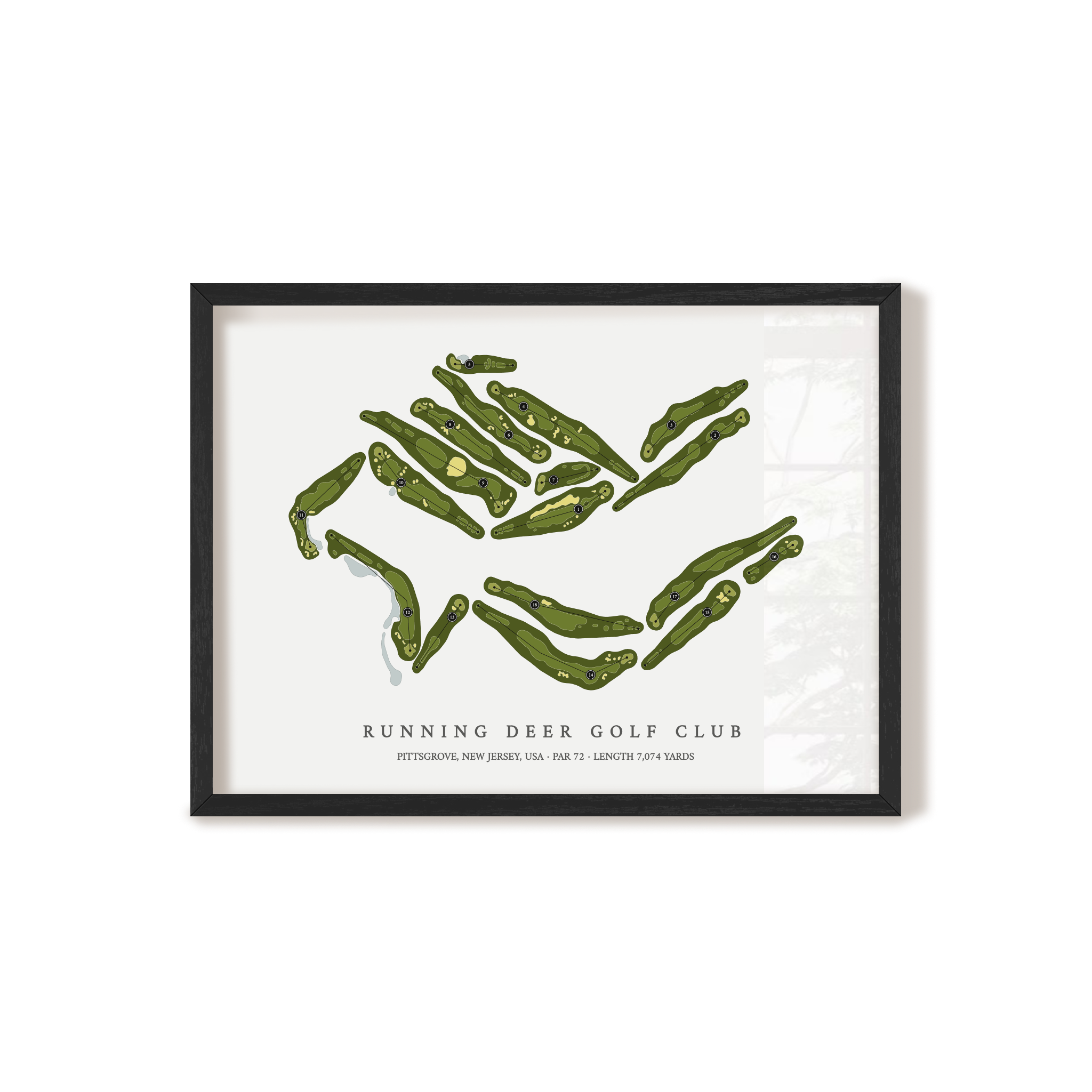 Running Deer Golf Club | Golf Course Map | Black Frame 