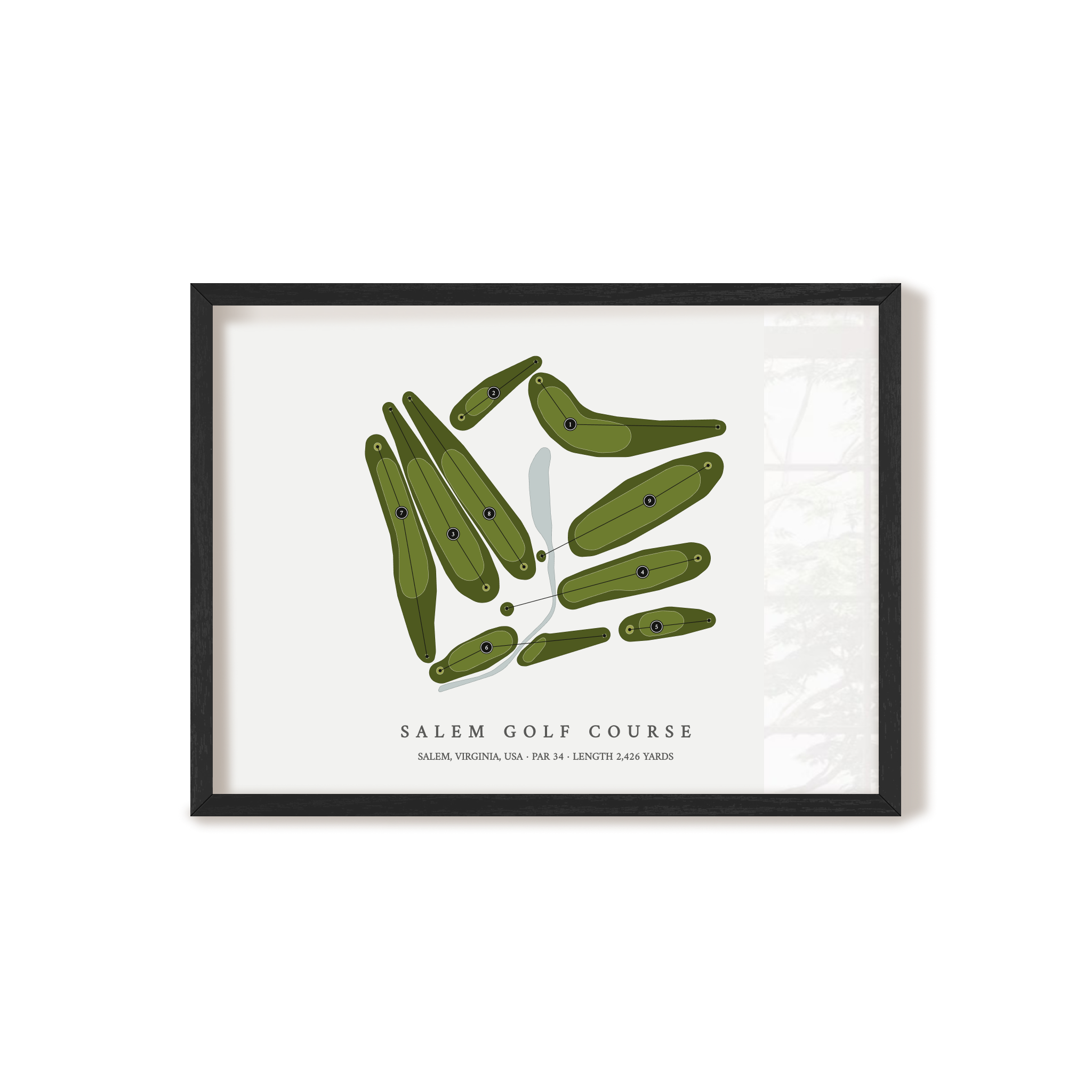 Salem Golf Course | Golf Course Map | Black Frame 