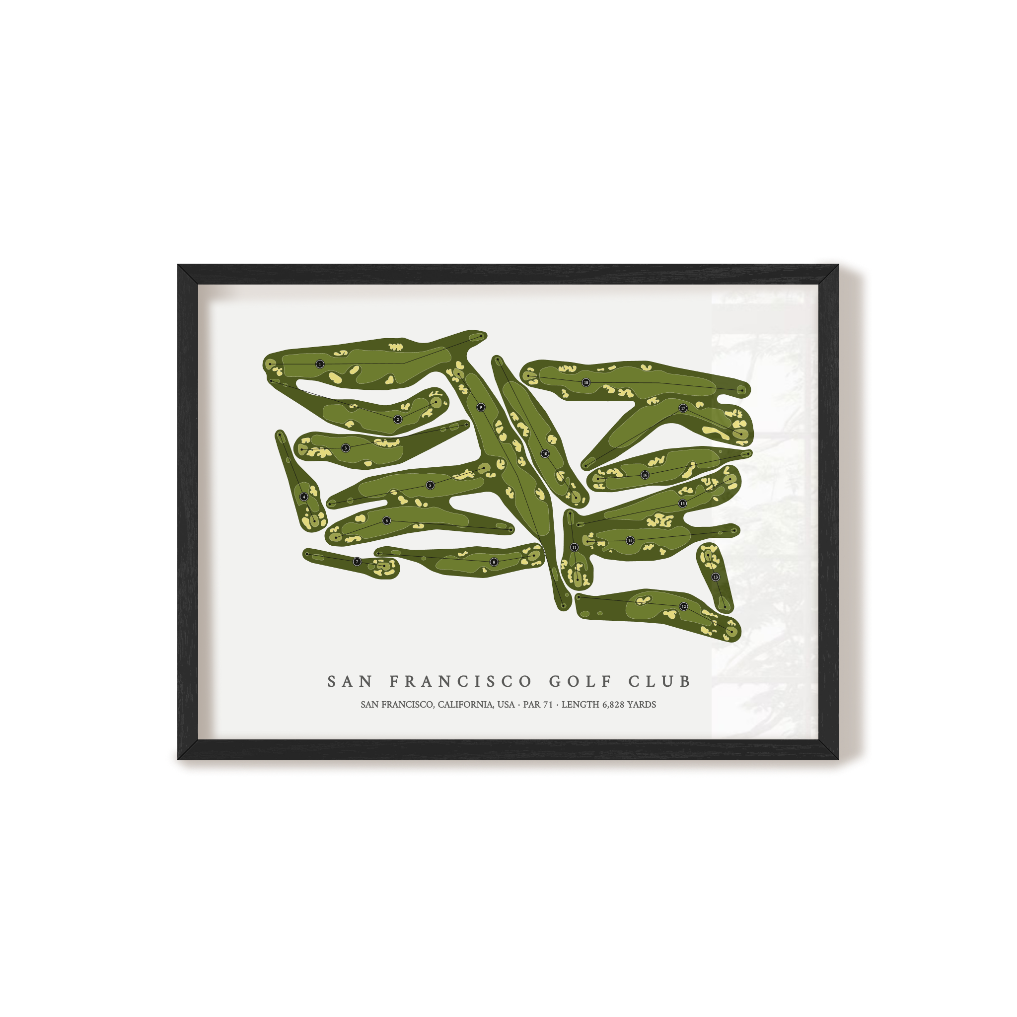 San Francisco Golf Club | Golf Course Map | Black Frame 