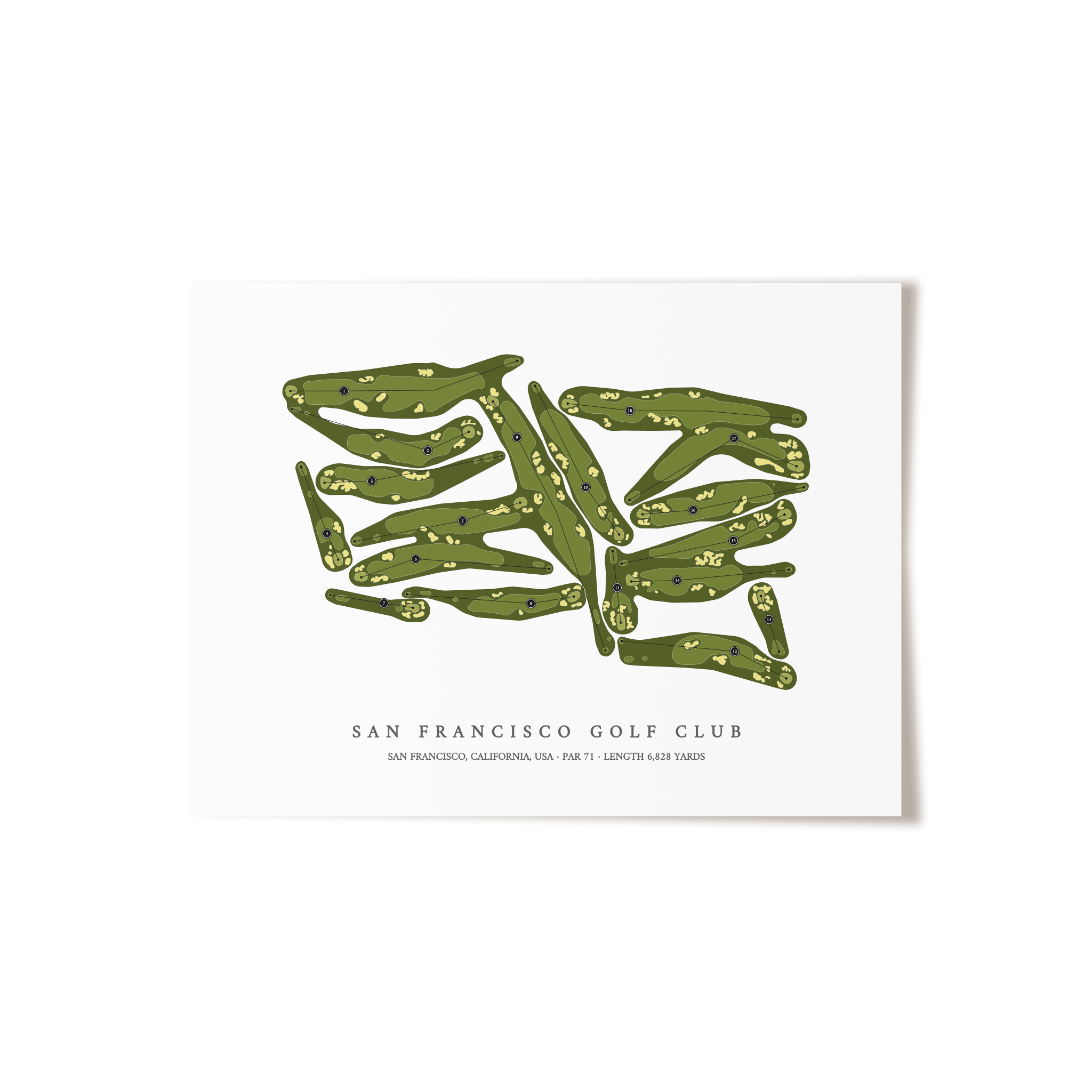 San Francisco Golf Club | Golf Course Map | Unframed 