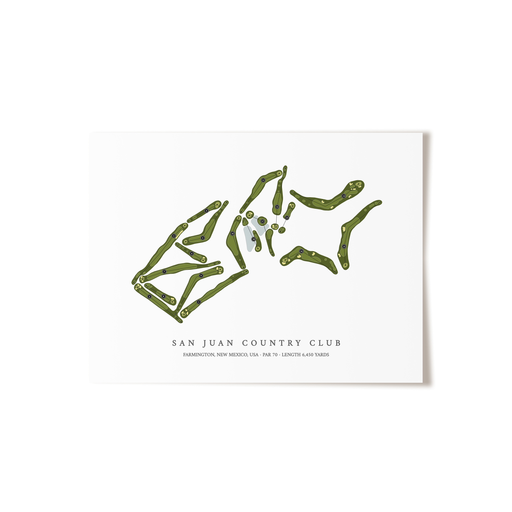 San Juan Country Club | Golf Course Map | Unframed 