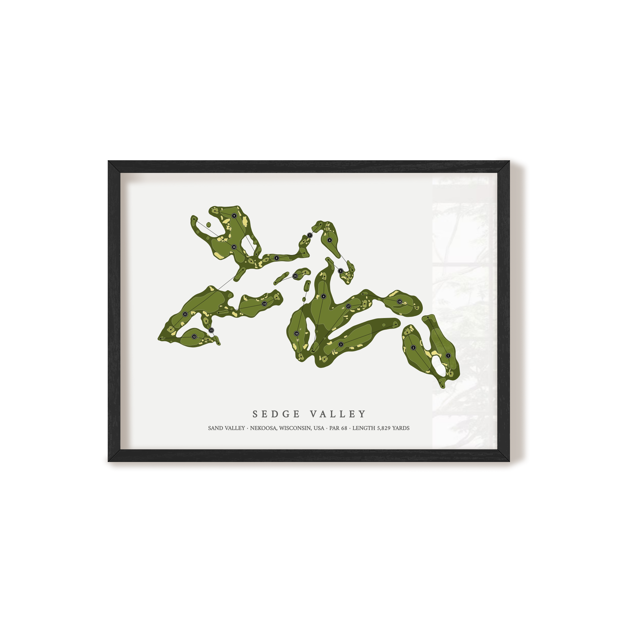 Sand Valley Golf Resort - Sedge Valley Course | Golf Course Map | Black Frame 