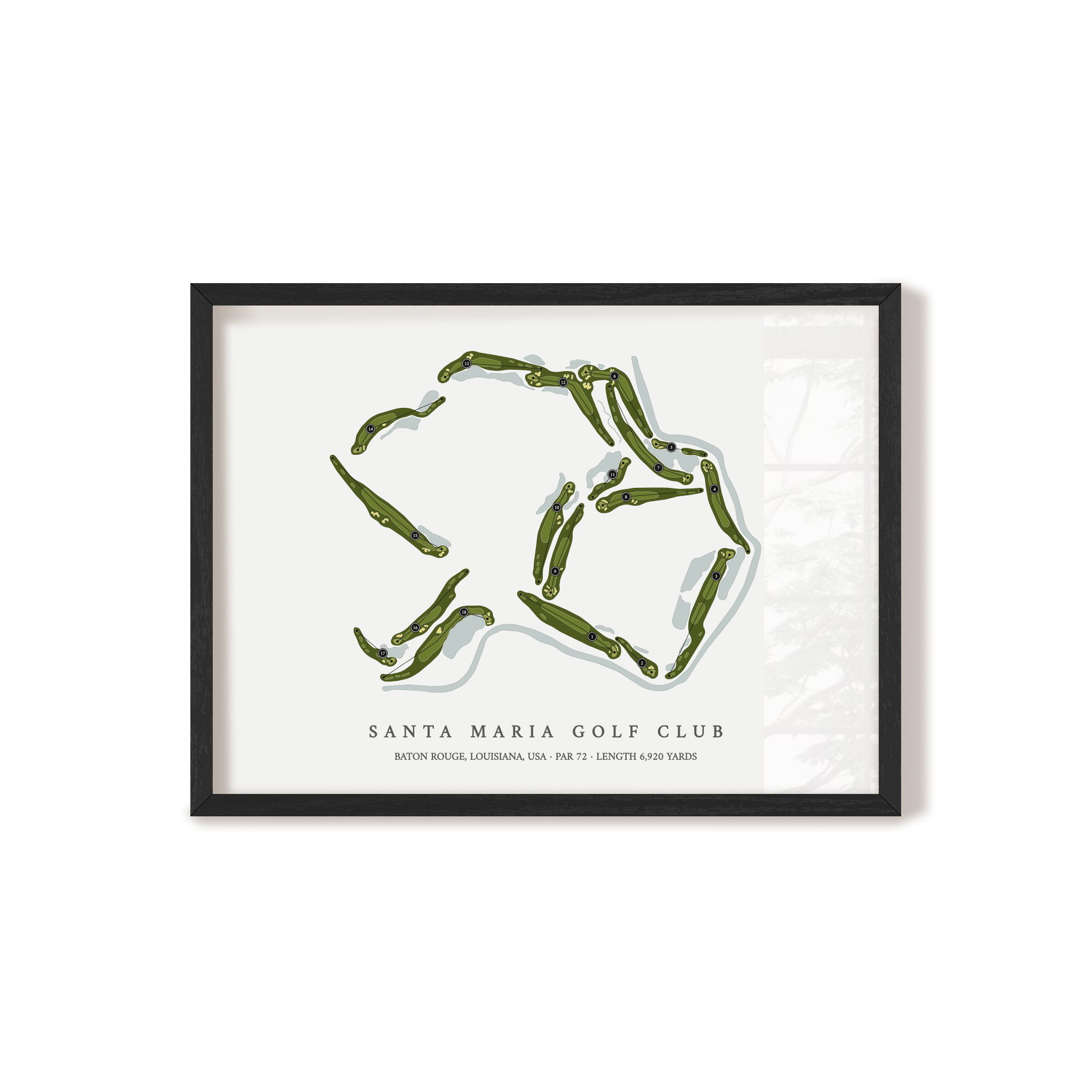 Santa Maria Golf Club | Golf Course Map | Black Frame 