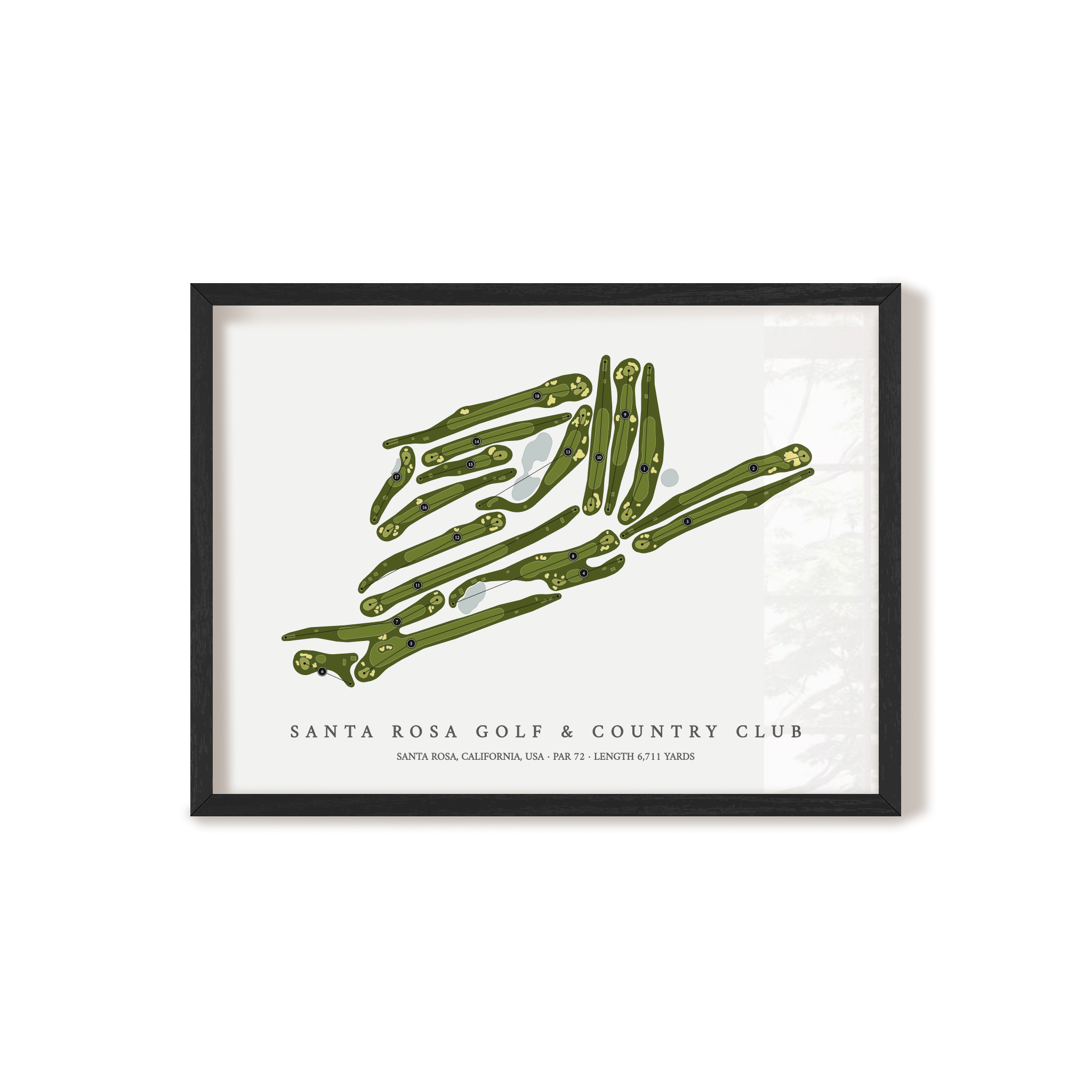 Santa Rosa Golf & Country Club | Golf Course Map | Black Frame 