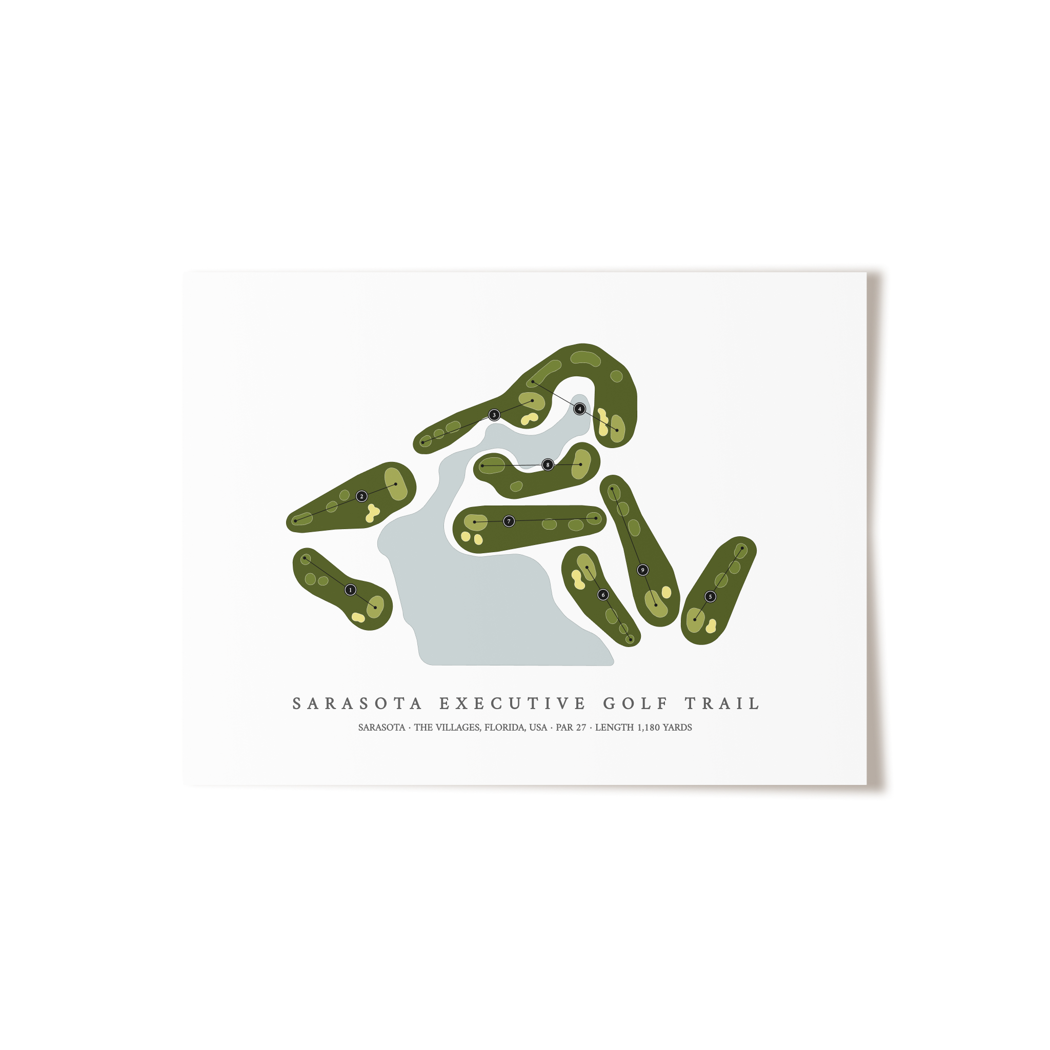Sarasota Executive Golf Trail | Golf Course Map | Unframed 