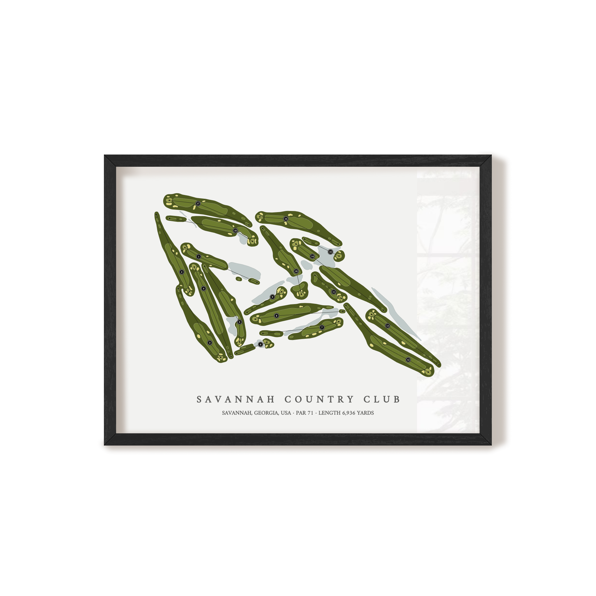 Savannah Country Club | Golf Course Print | Black Frame
