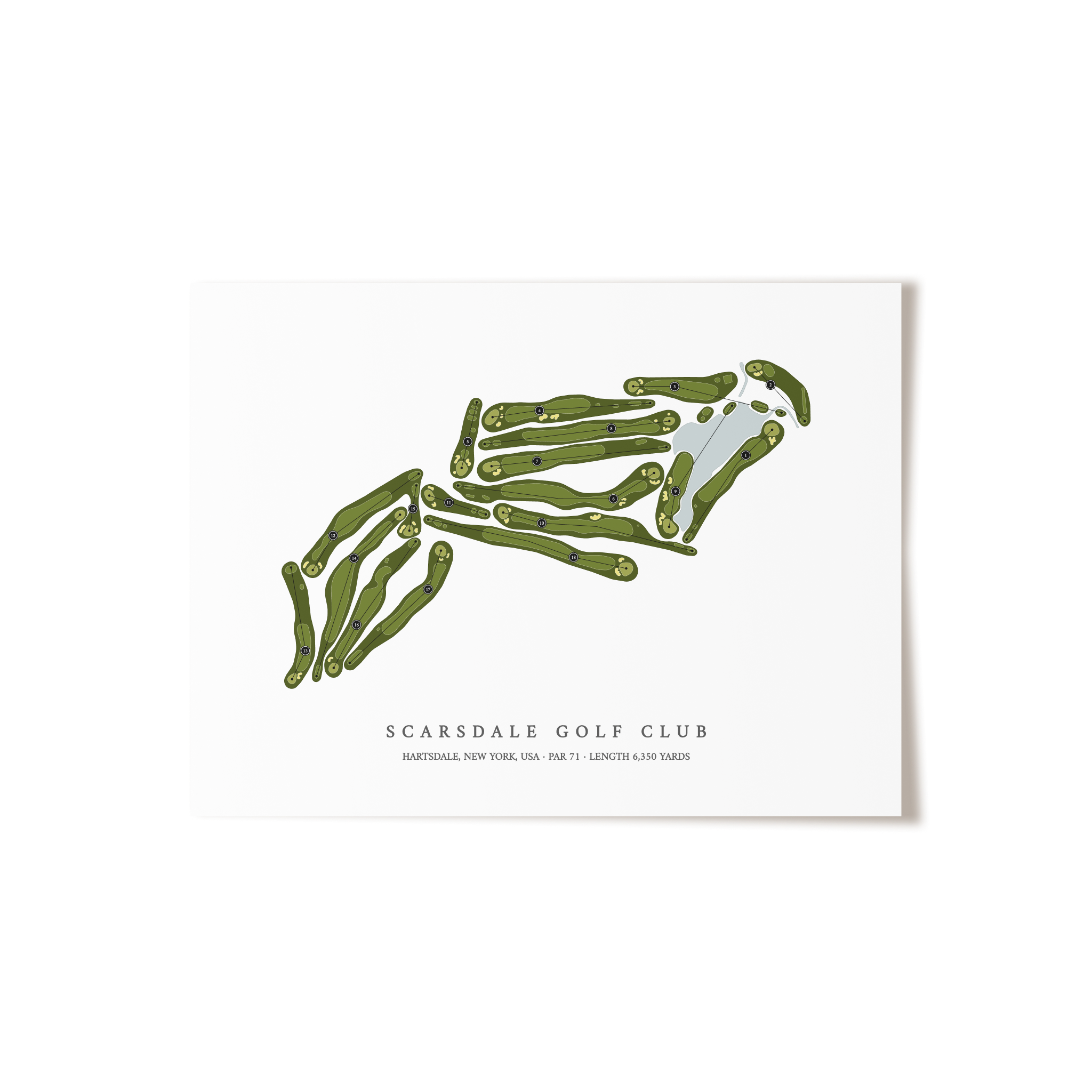 Scarsdale Golf Club | Golf Course Map | Unframed 