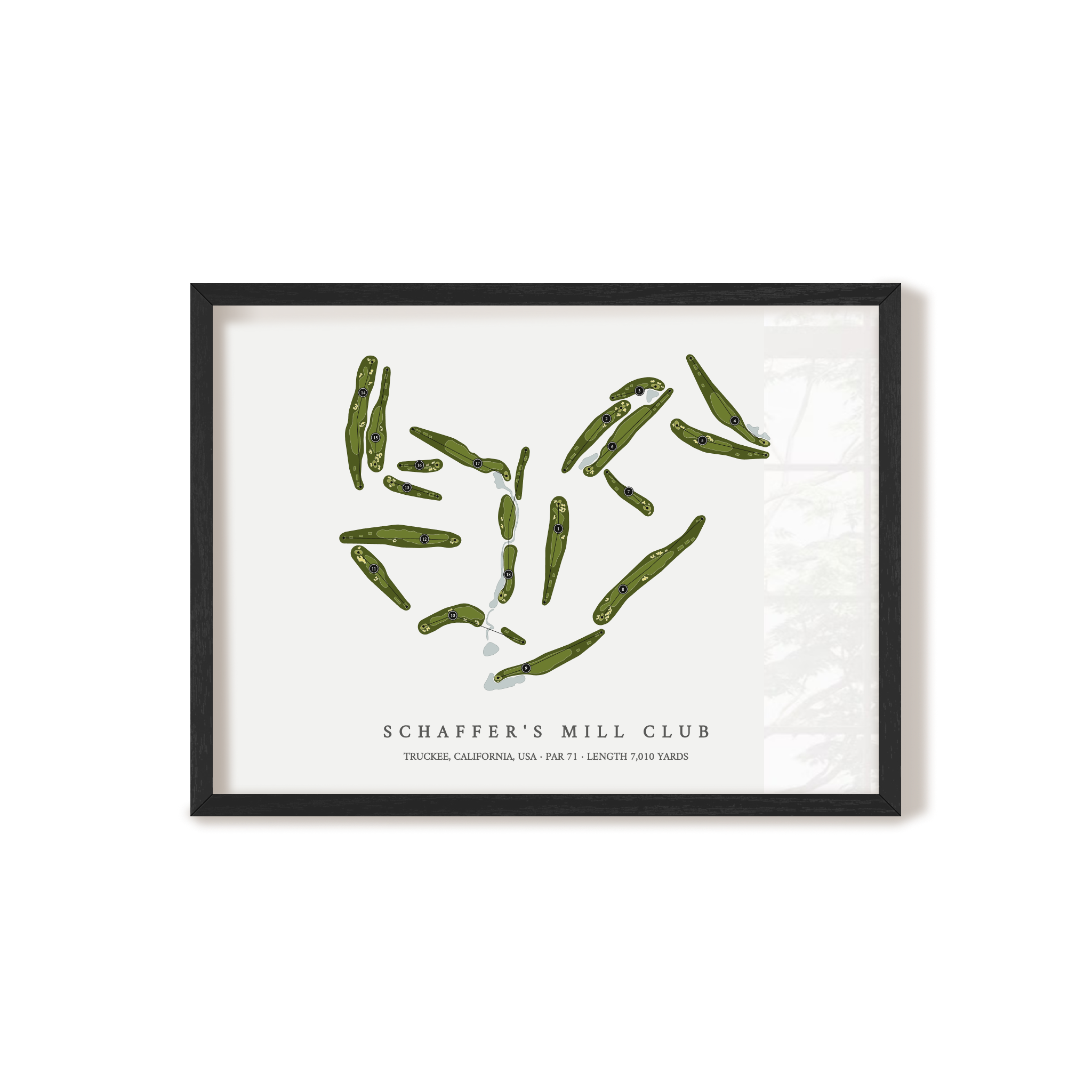 Schaffer's Mill Club | Golf Course Map | Black Frame 