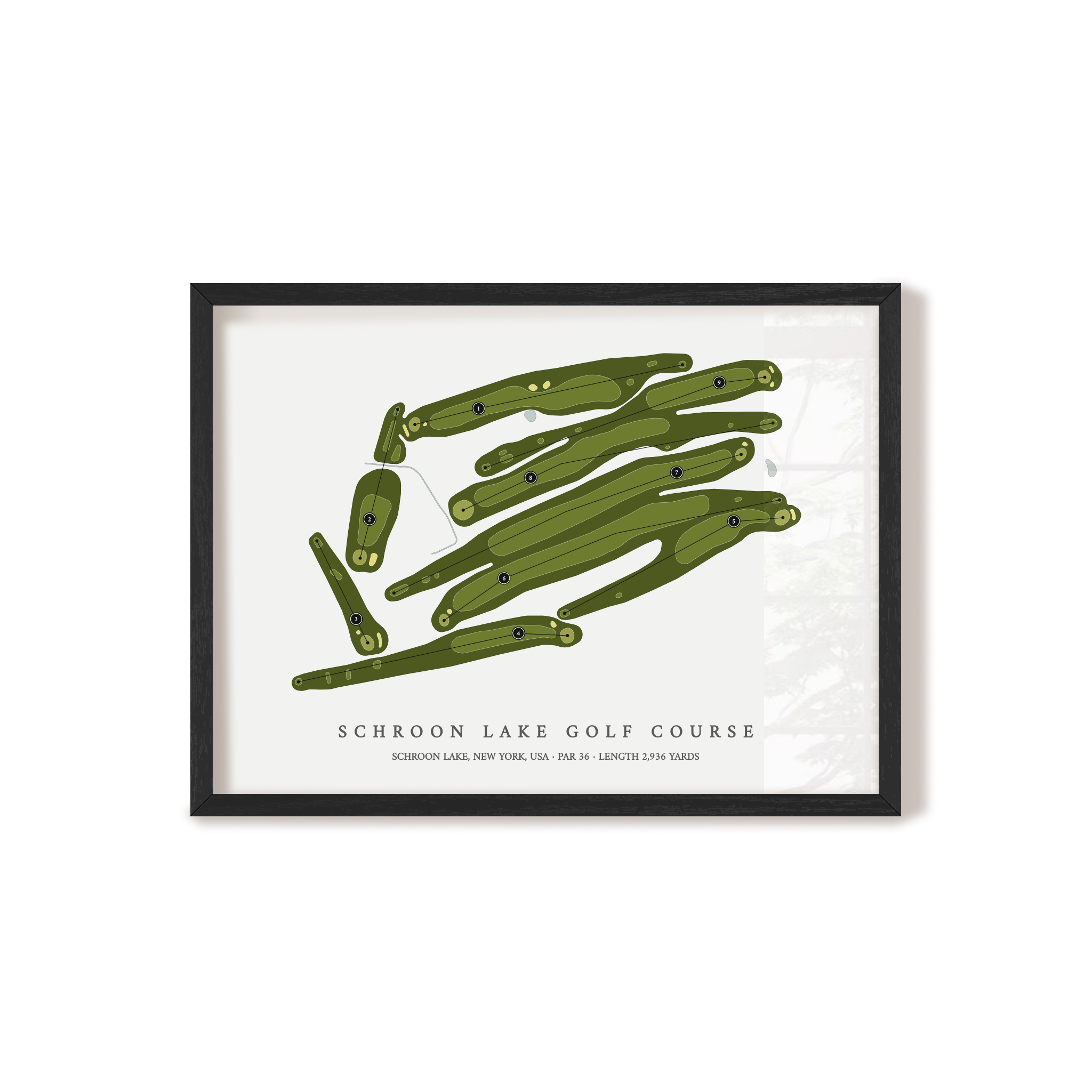 Schroon Lake Golf Course | Golf Course Map | Black Frame 
