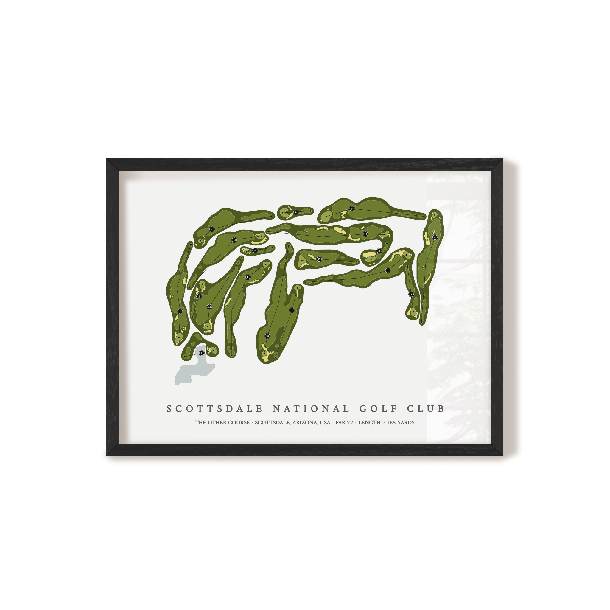 Scottsdale National Golf Club - The Other Course | Golf Course Map | Black Frame 