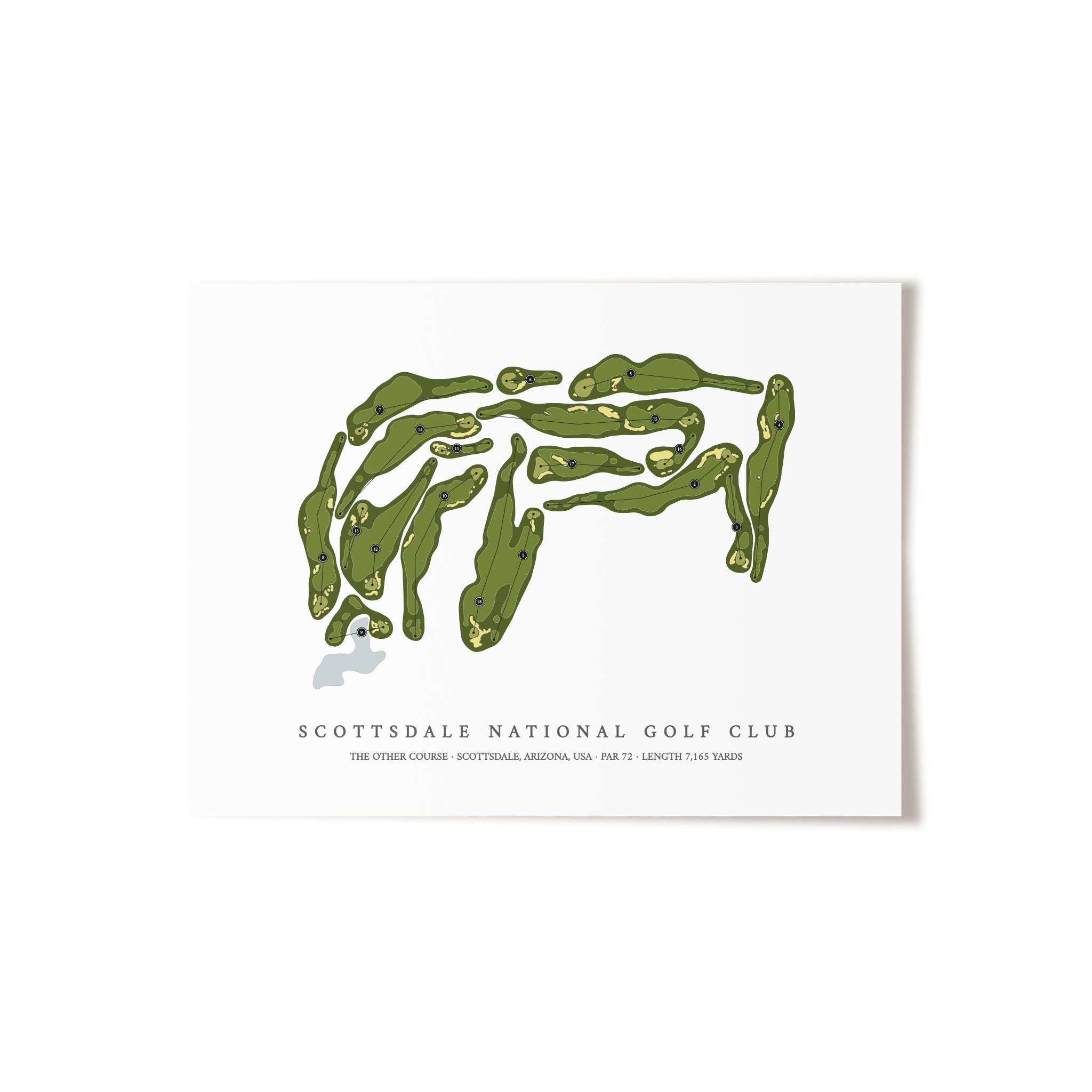 Scottsdale National Golf Club - The Other Course | Golf Course Map | Unframed 