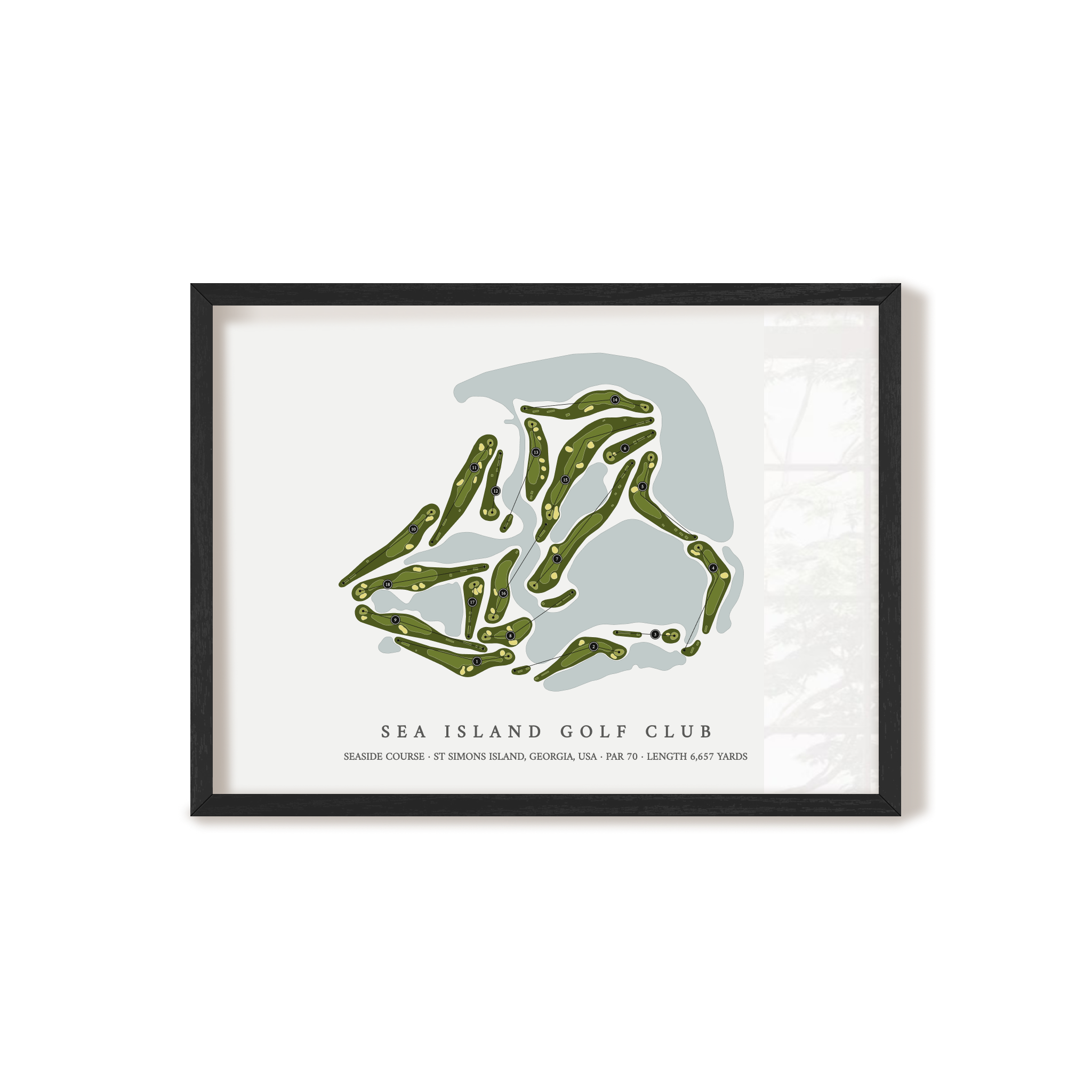 Sea Island Golf Club - Seaside Course | Golf Course Map | Black+Frame 