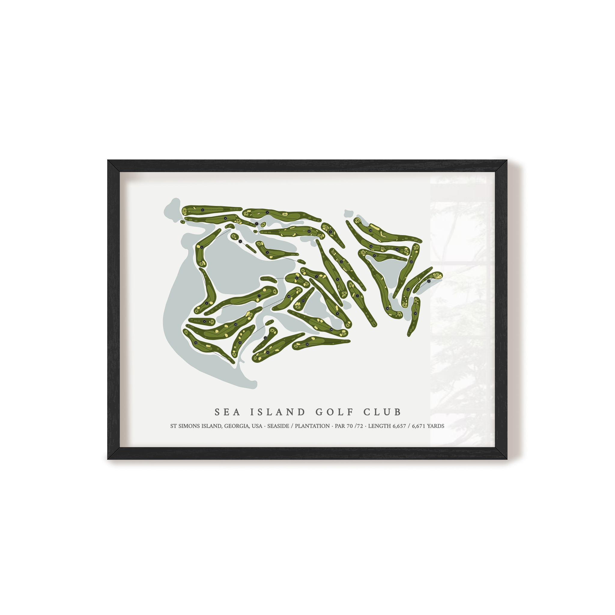 Sea Island Golf Club | Golf Course Map | Black Frame 
