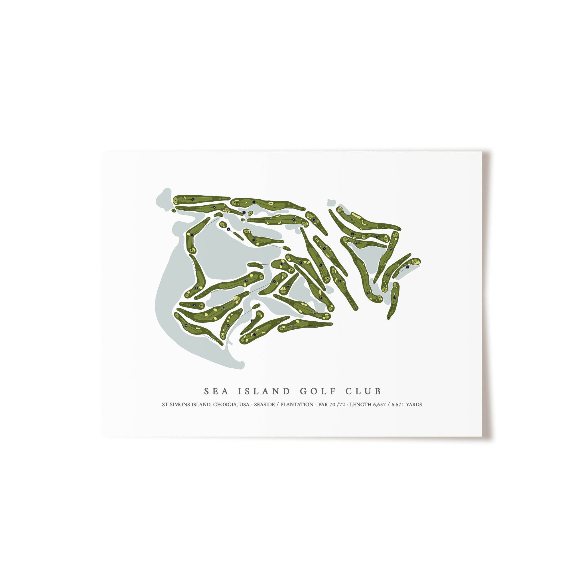 Sea Island Golf Club | Golf Course Map | Unframed 