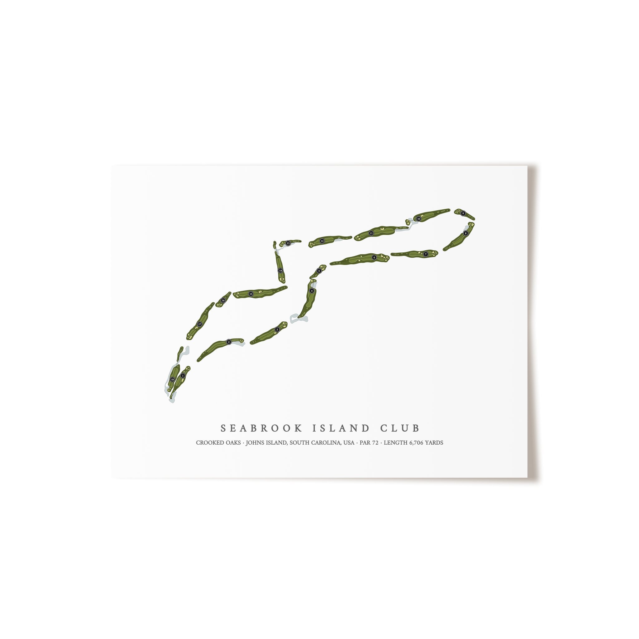 Seabrook Island Club - Crooked Oaks | Golf Course Map | Unframed 