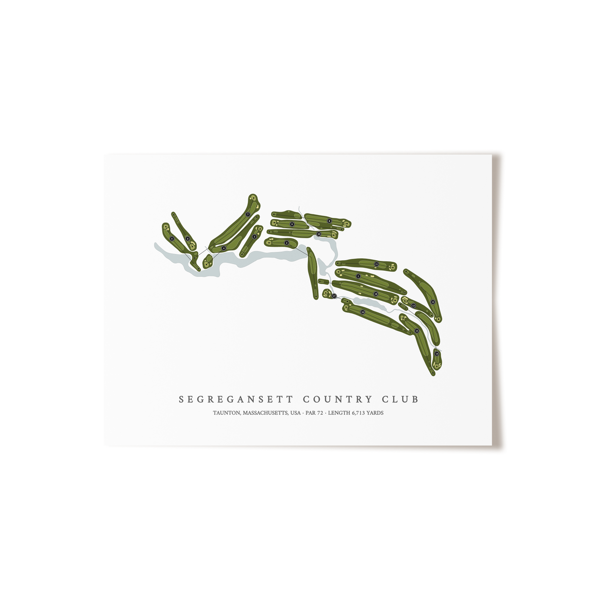 Segregansett Country Club | Golf Course Map | Unframed 