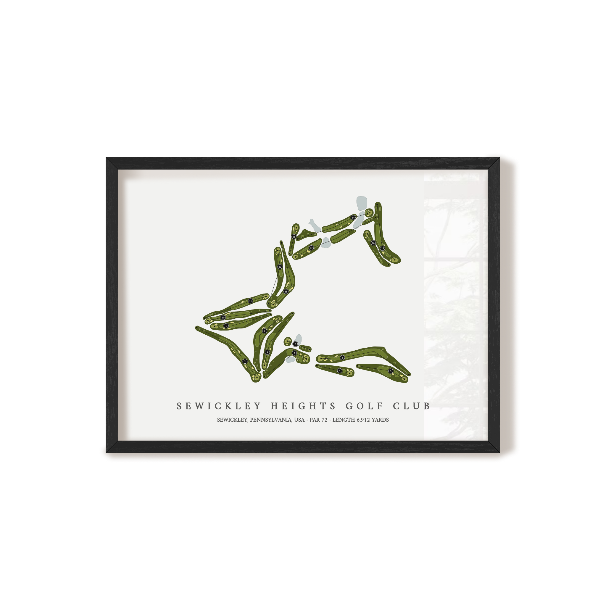 Sewickley Heights Golf Club | Golf Course Map | Black Frame 