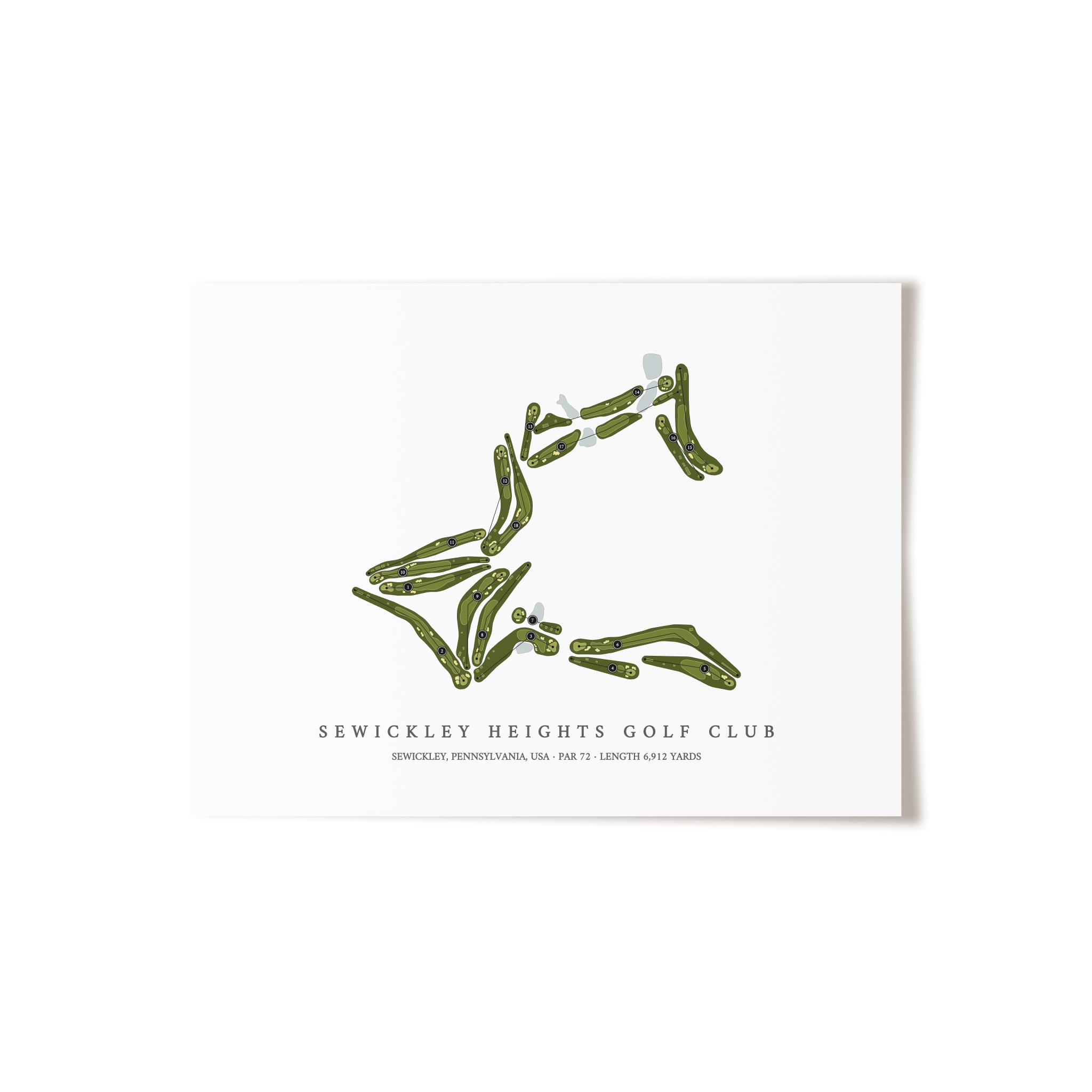 Sewickley Heights Golf Club | Golf Course Map | Unframed 