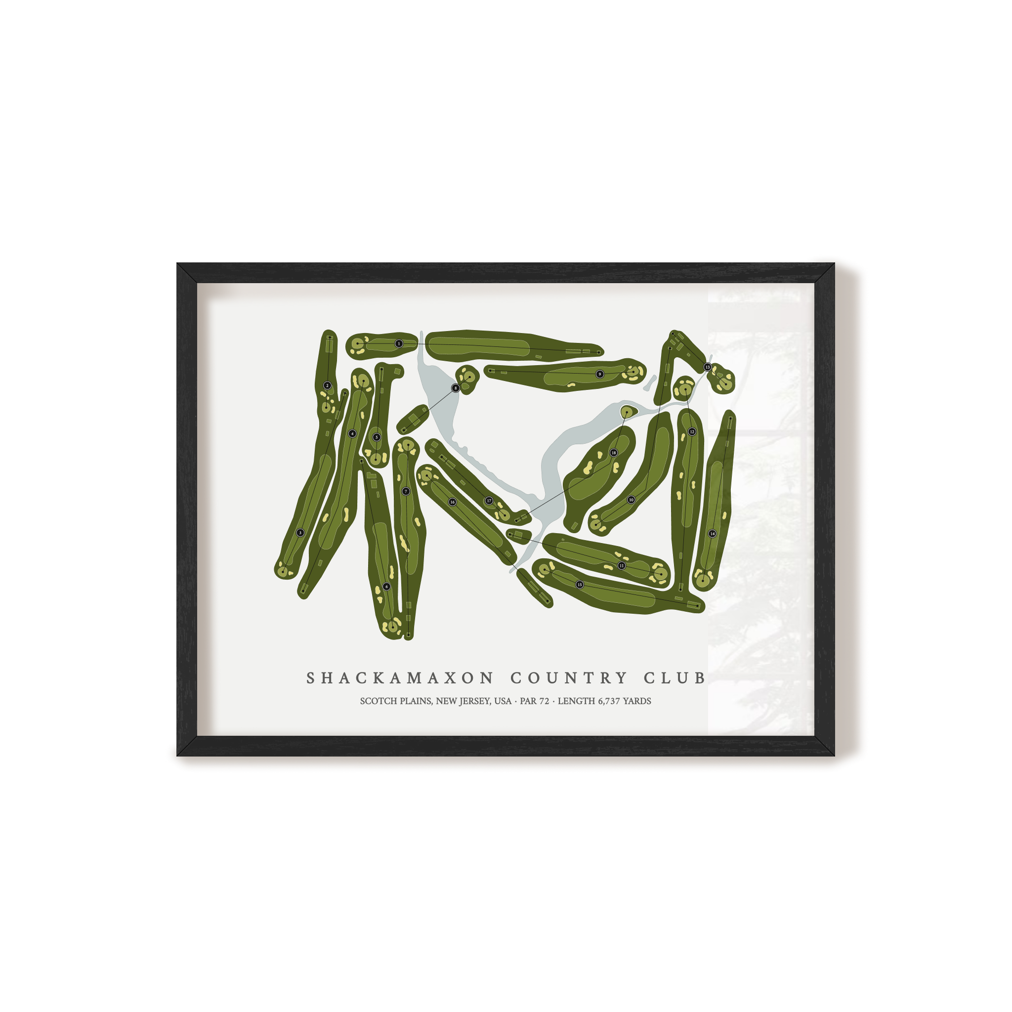 Shackamaxon Country Club | Golf Course Map | Black Frame 