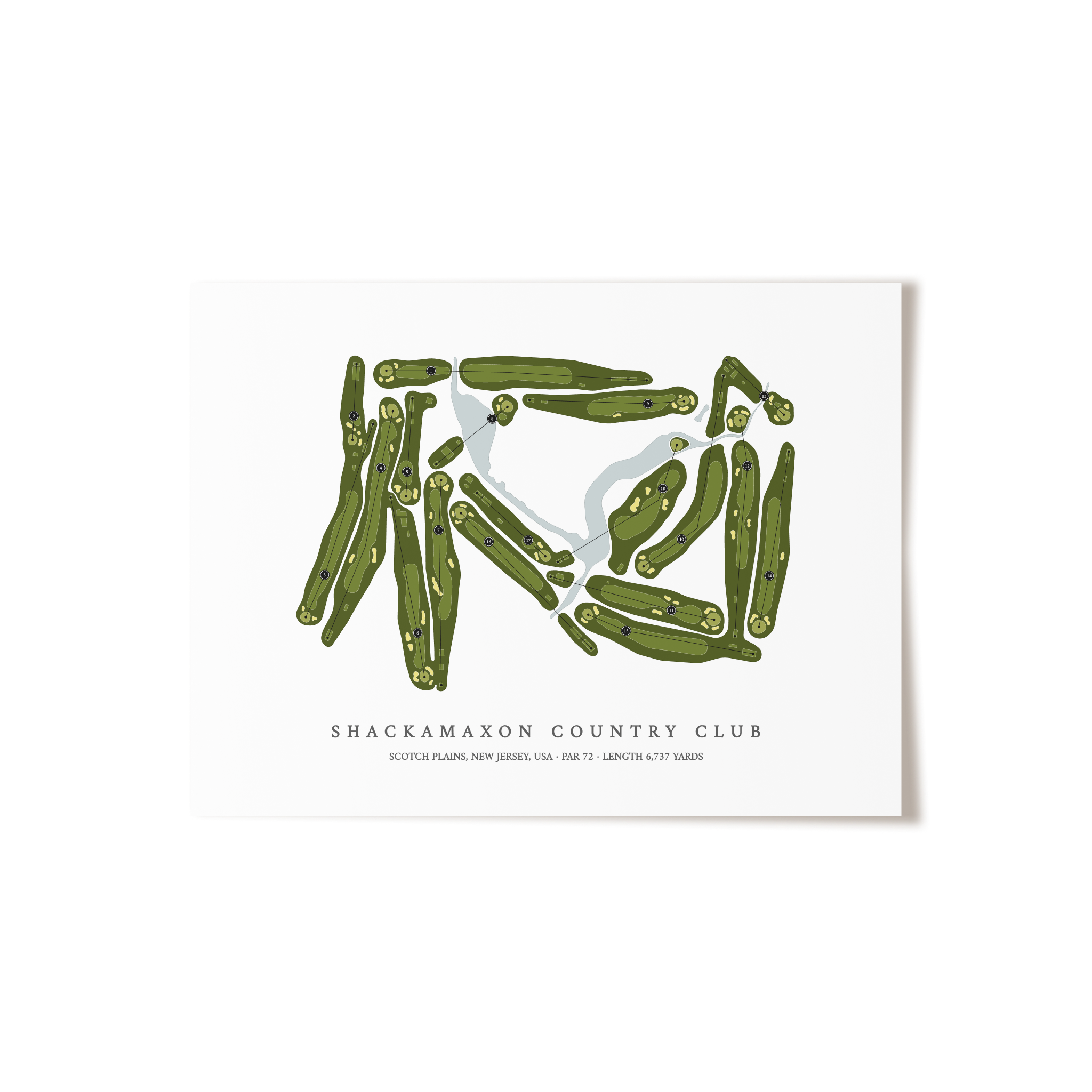 Shackamaxon Country Club | Golf Course Map | Unframed 