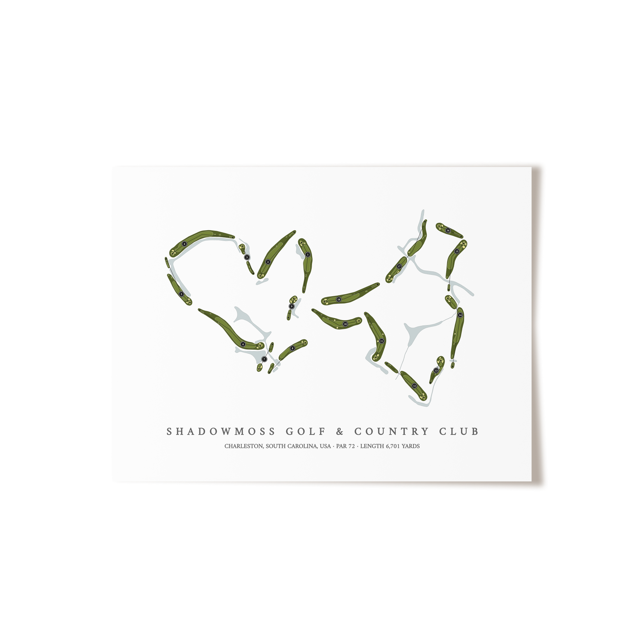 Shadowmoss Golf & Country Club | Golf Course Map | Unframed 