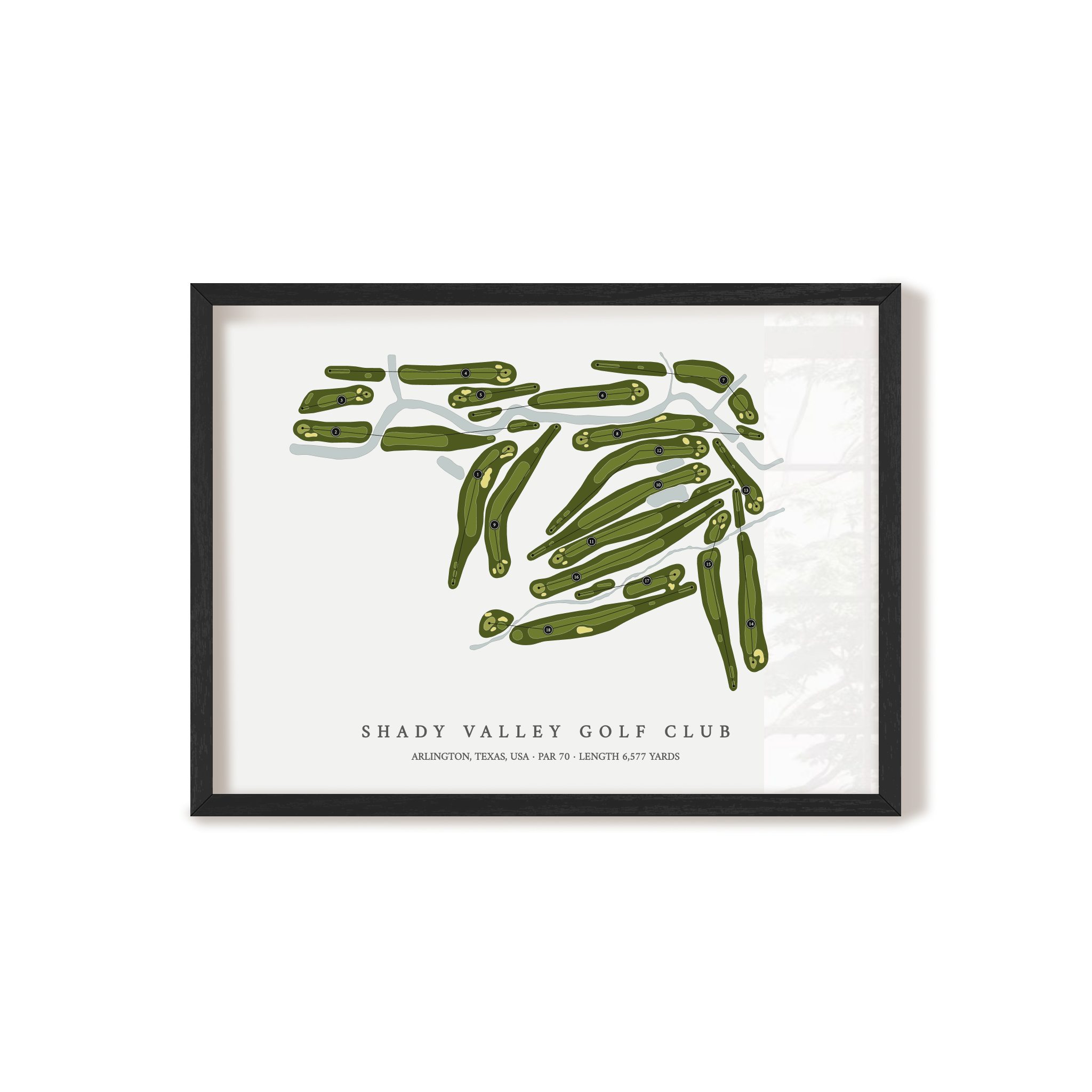 Shady Valley Golf Club | Golf Course Map | Black Frame 