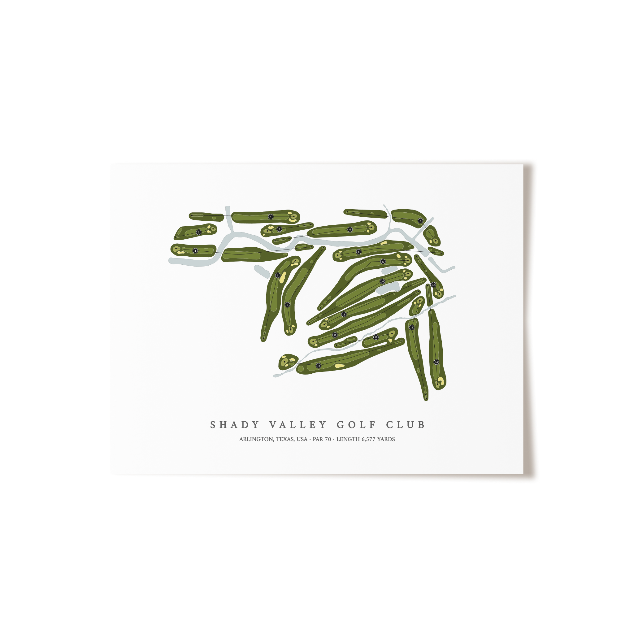 Shady Valley Golf Club | Golf Course Map | Unframed 