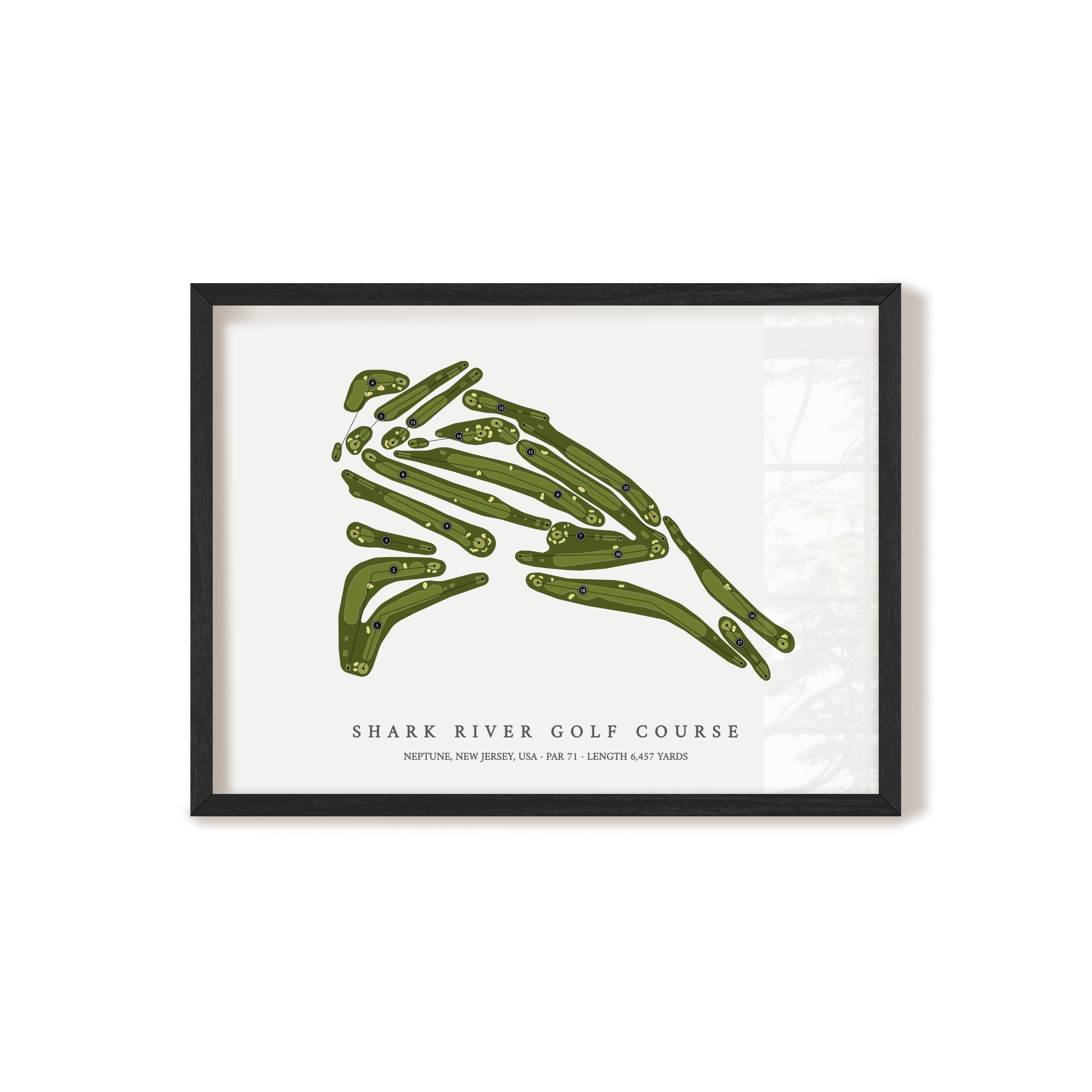 Shark River Golf Course | Golf Course Map | Black+Frame 