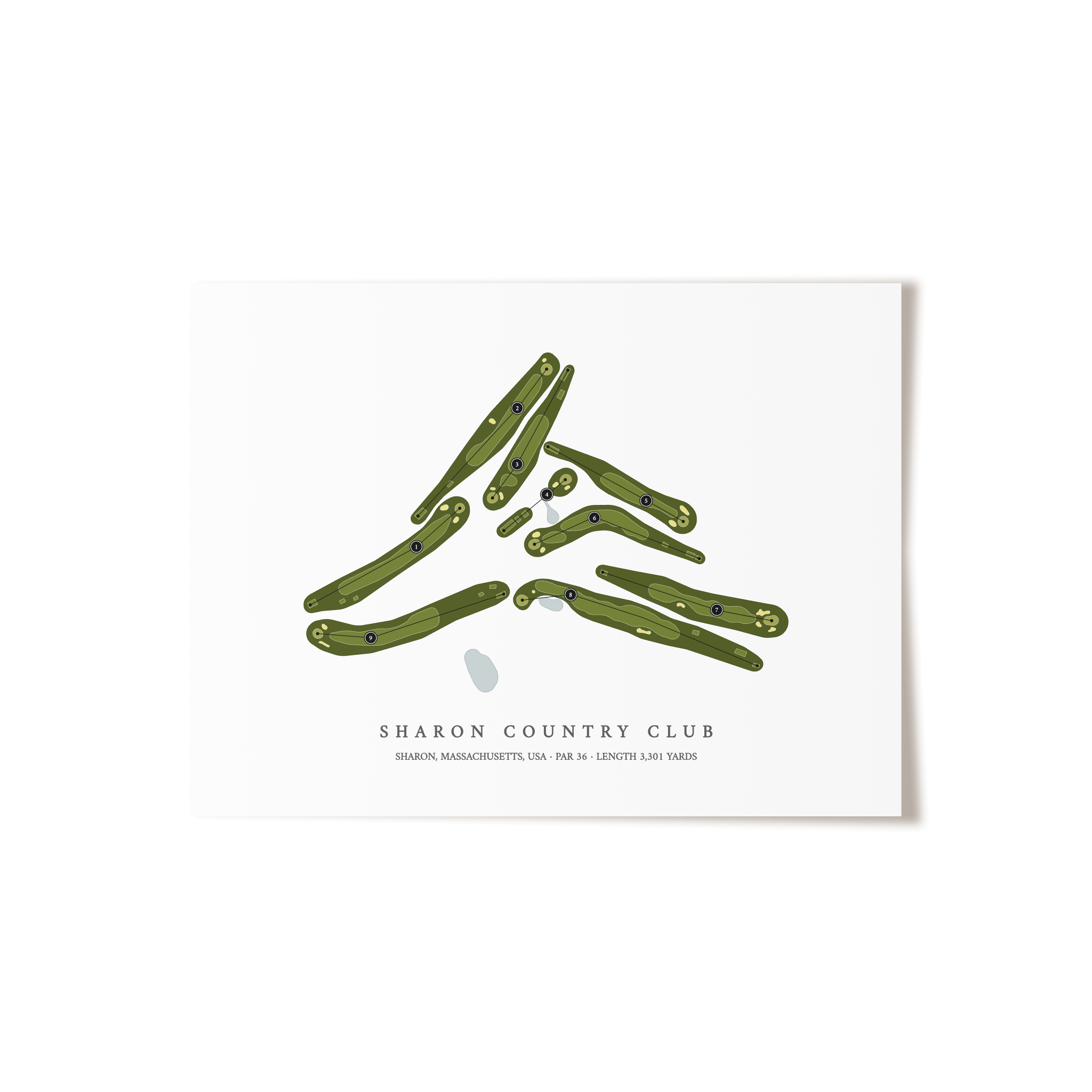 Sharon Country Club | Golf Course Map | Unframed 