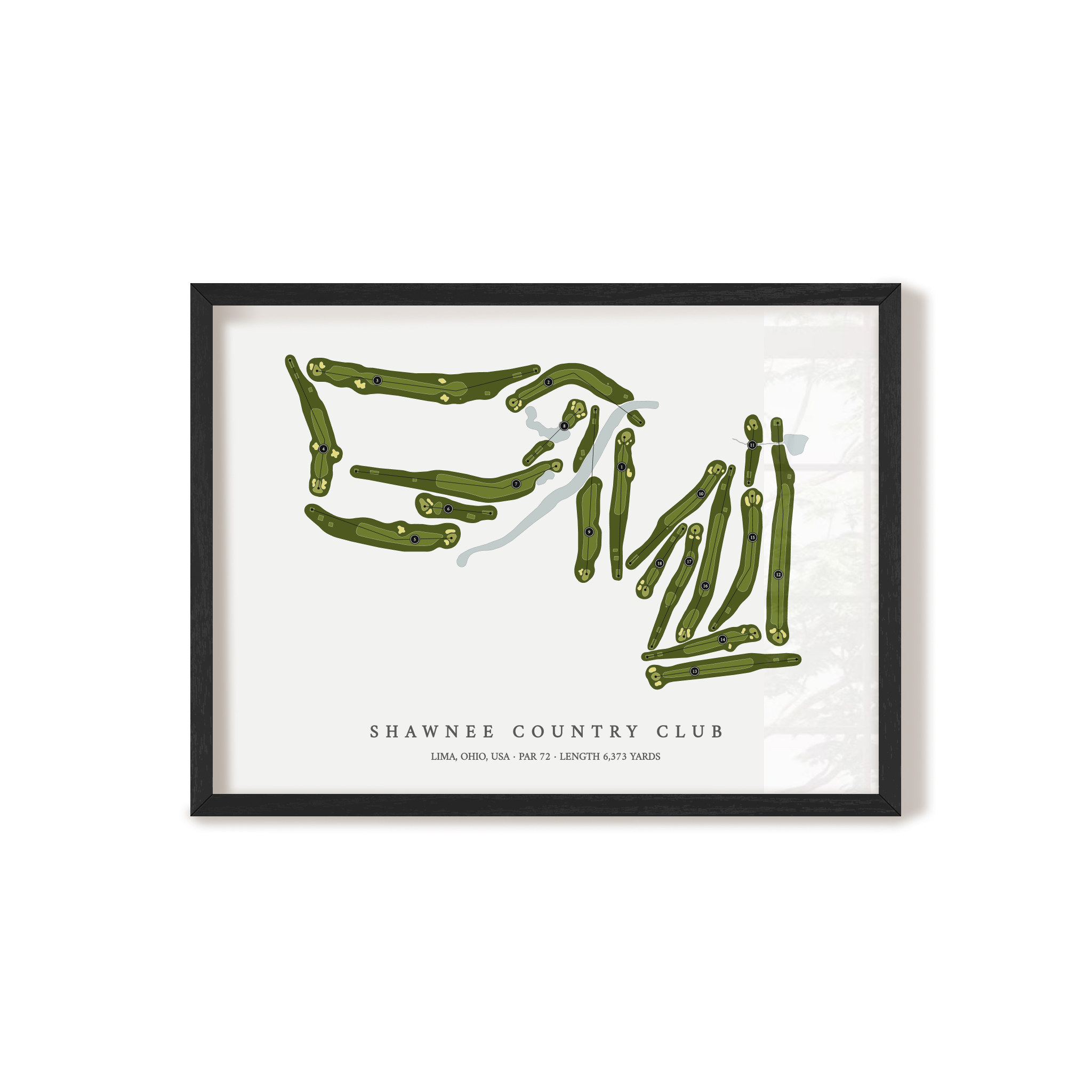 Shawnee Country Club | Golf Course Print | Black Frame 