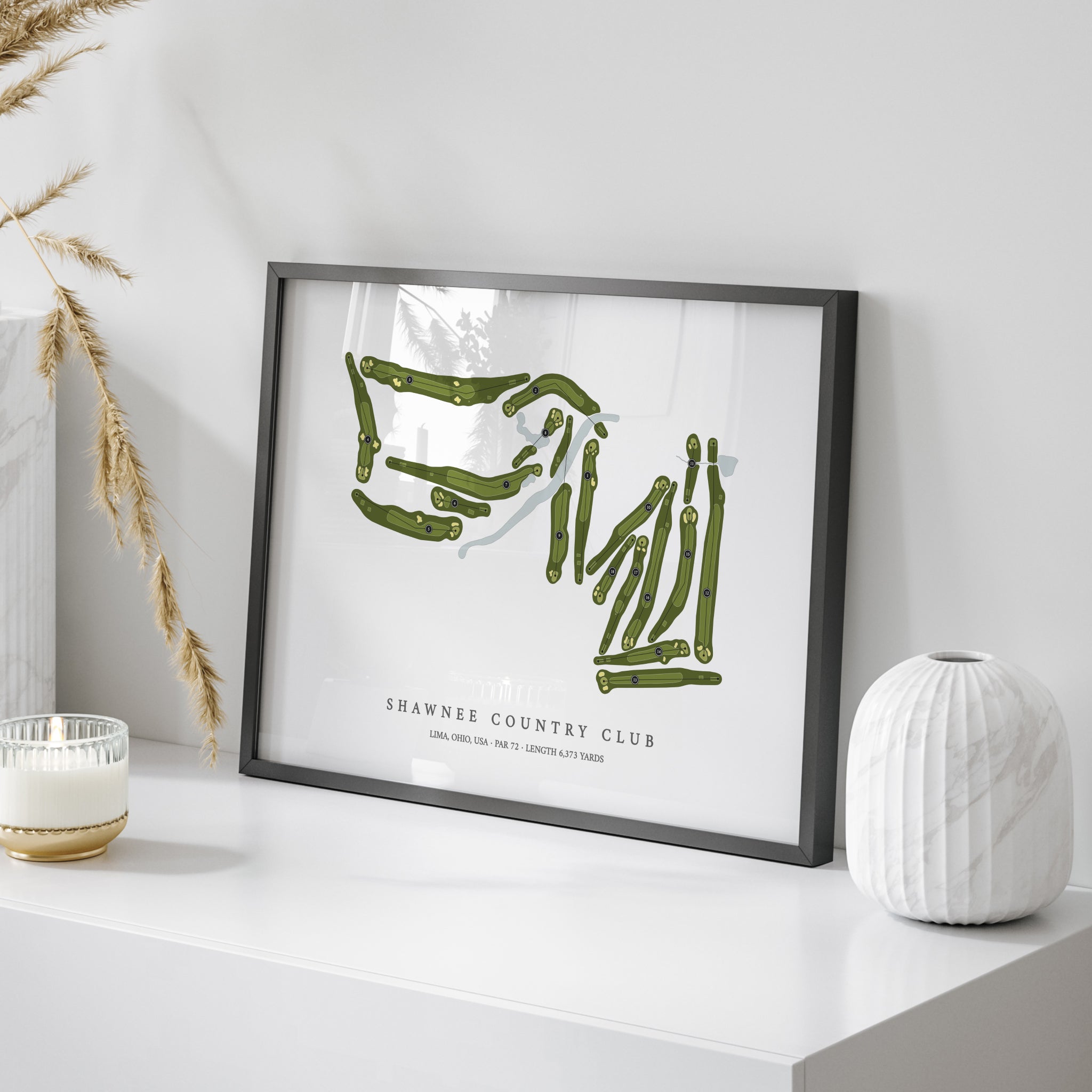 Shawnee Country Club | Golf Course Print | On Table 