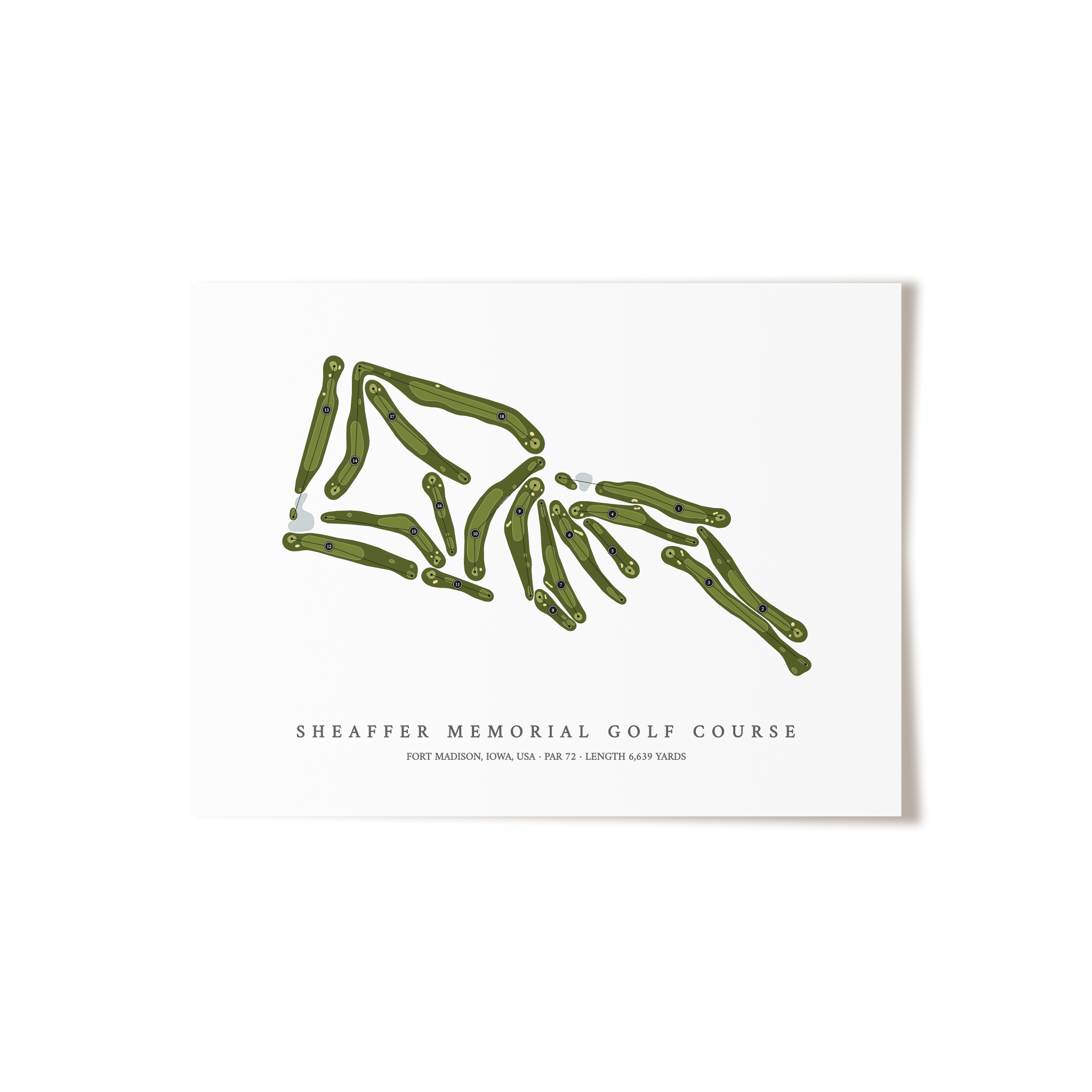 Sheaffer Memorial Golf Course | Golf Course Map | Unframed 