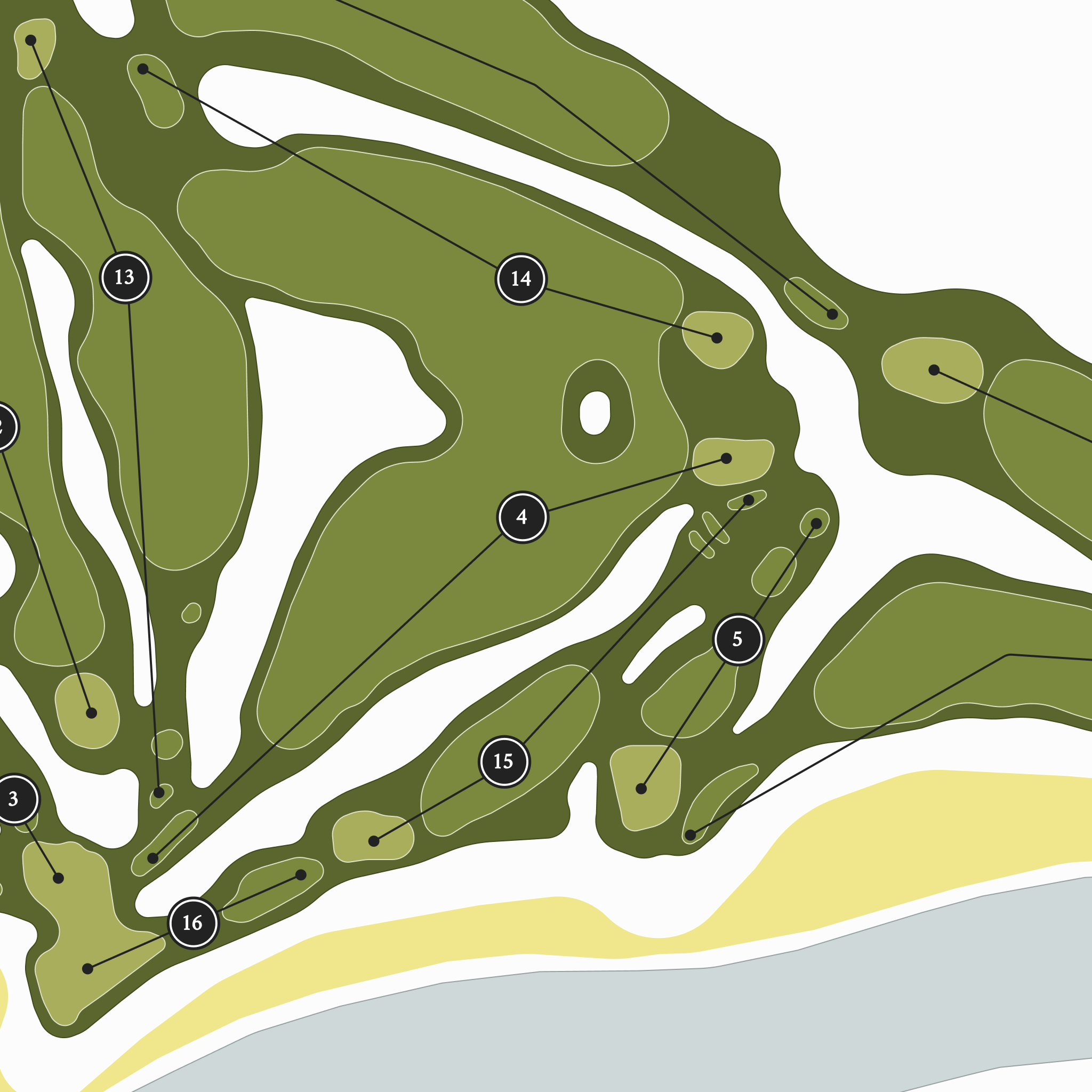 Sheep Ranch| Golf Course Print | Close Up With Hole Numbers #hole numbers_yes