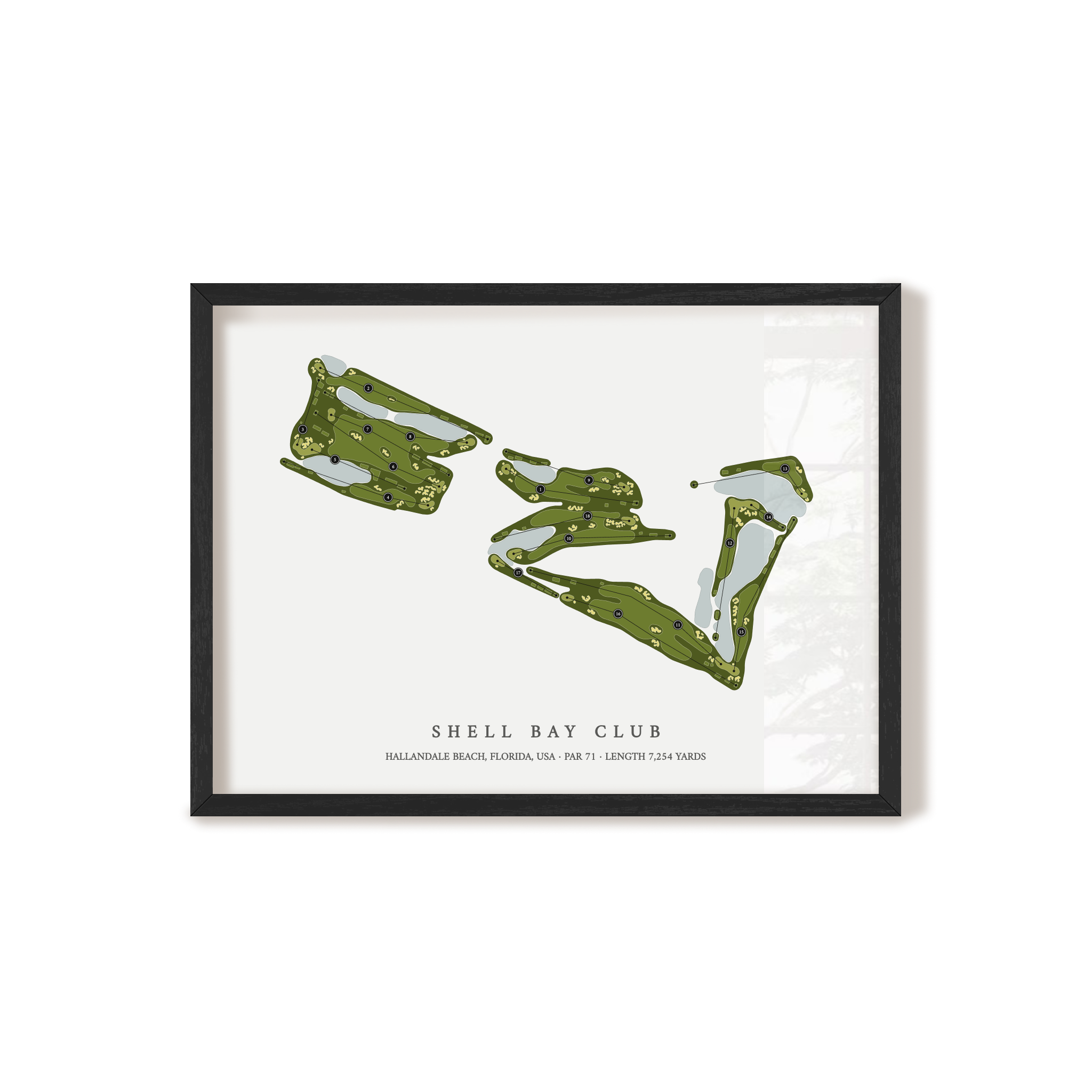 Shell Bay Club | Golf Course Map | Black Frame 