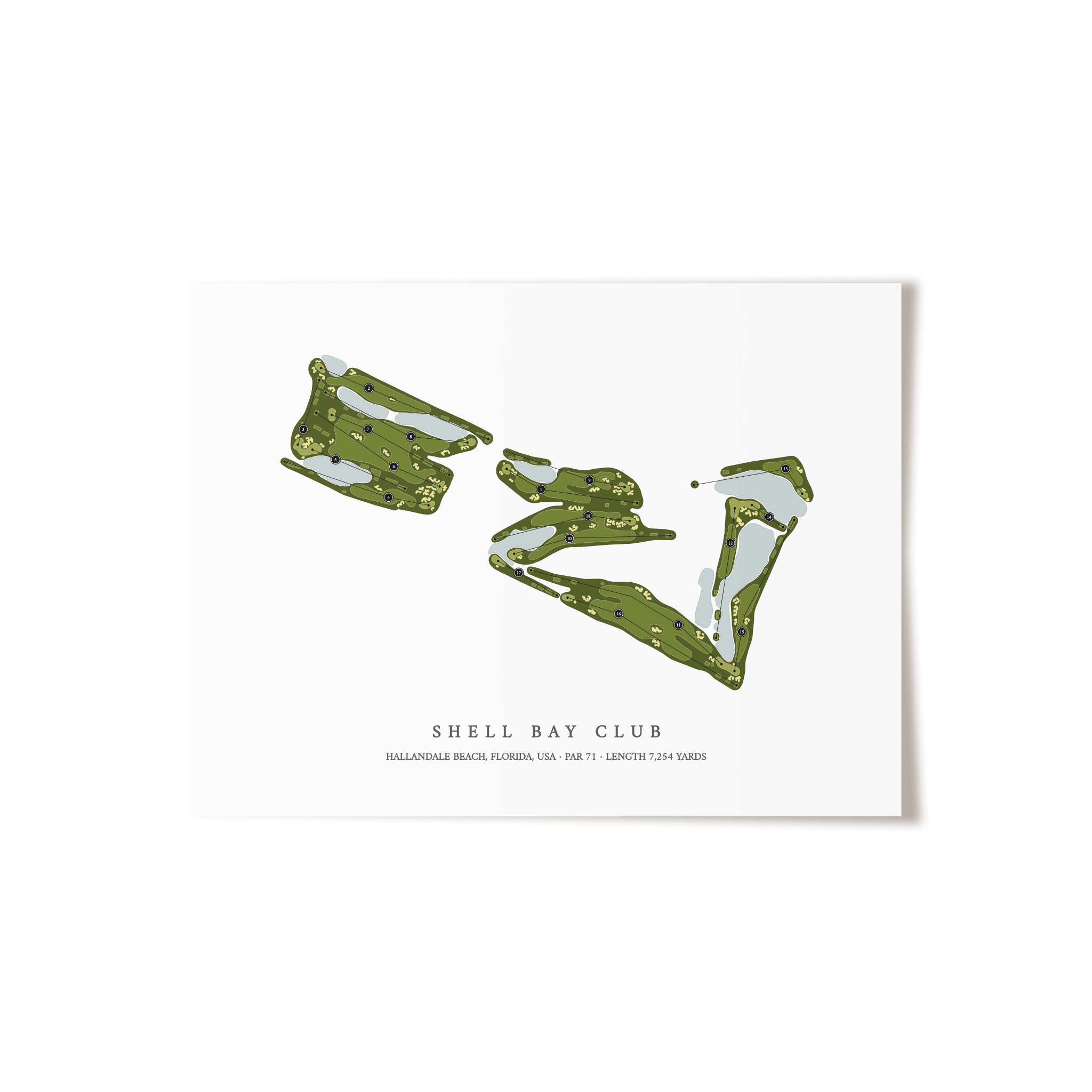 Shell Bay Club | Golf Course Map | Unframed 