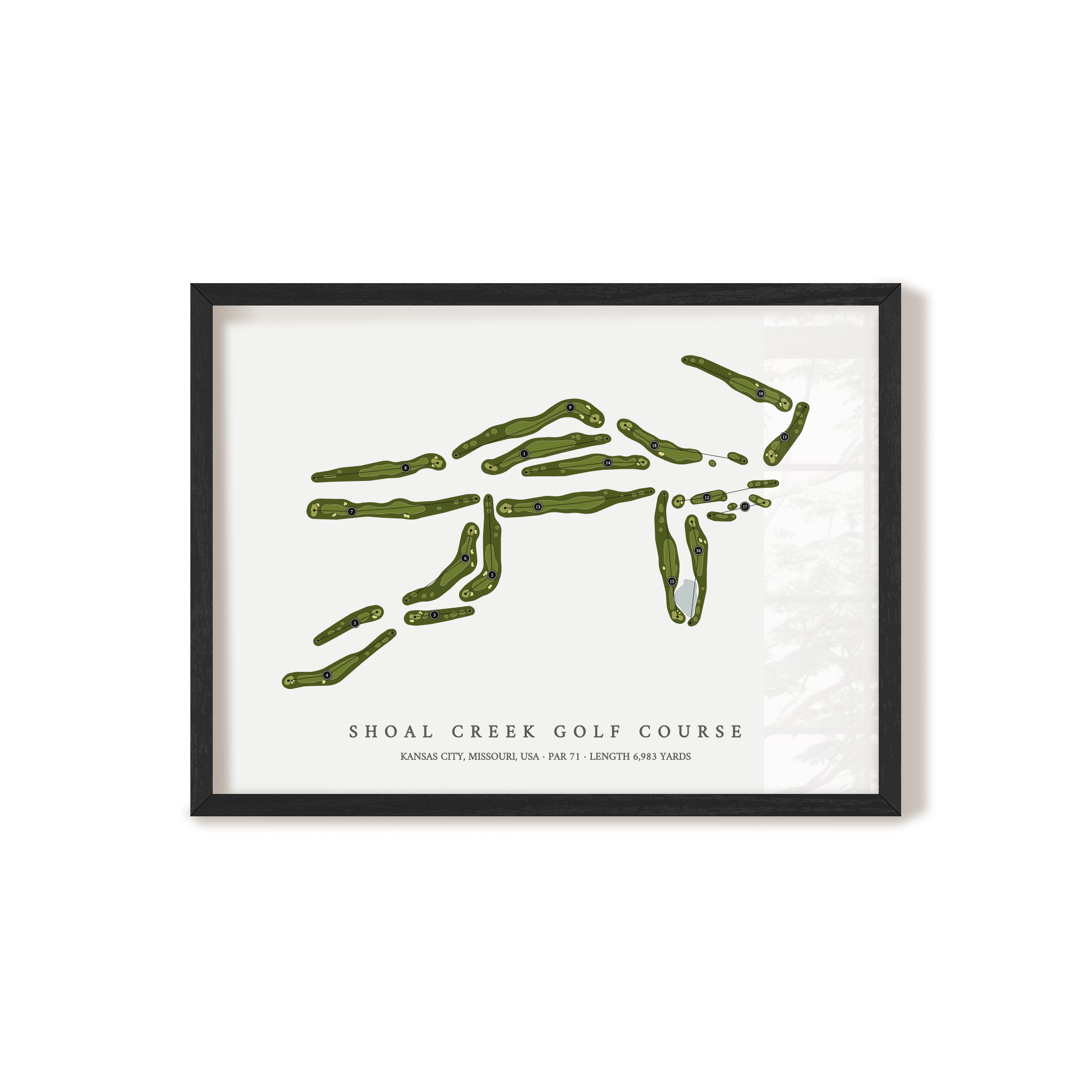 Shoal Creek Golf Course | Golf Course Map | Black Frame 