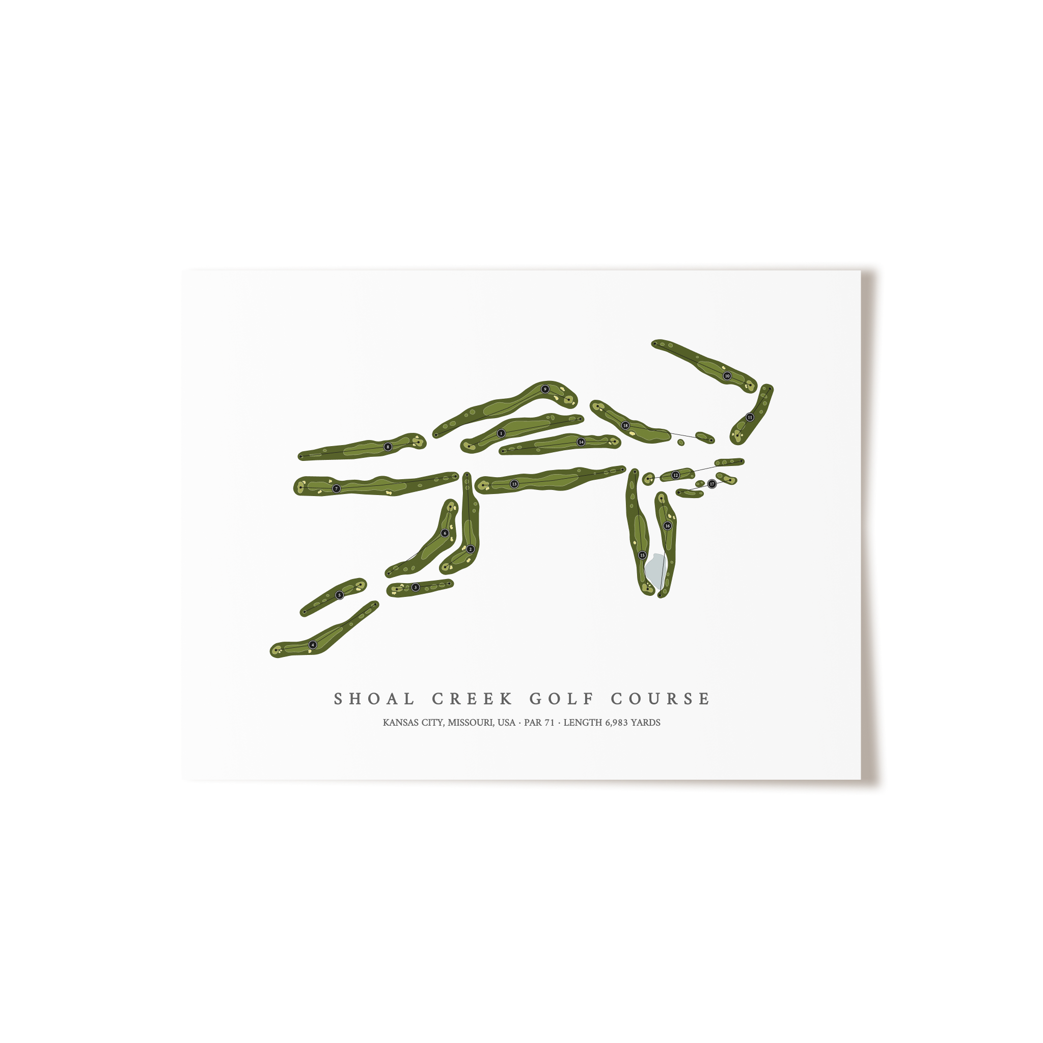 Shoal Creek Golf Course | Golf Course Map | Unframed 