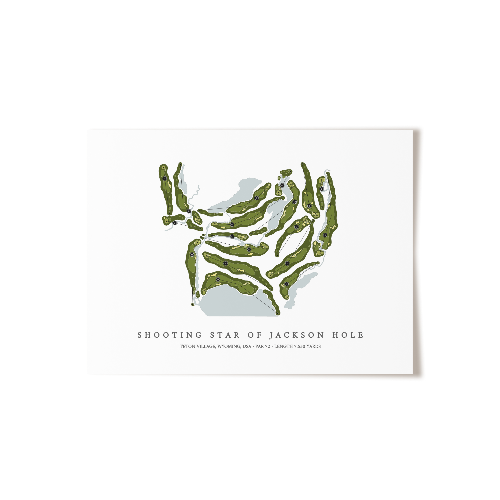 Shooting Star of Jackson Hole | Golf Course Map | Unframed 