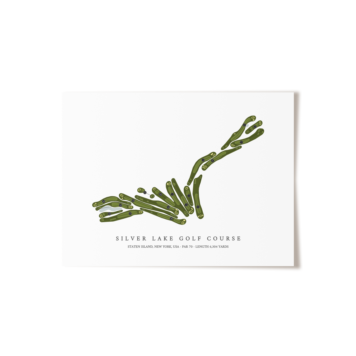 Silver Lake Golf Course | Golf Course Map | Unframed