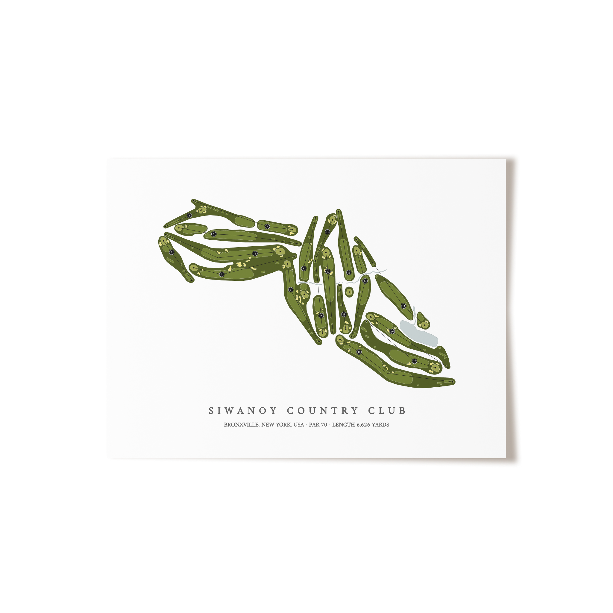 Siwanoy Country Club | Golf Course Map | Unframed 