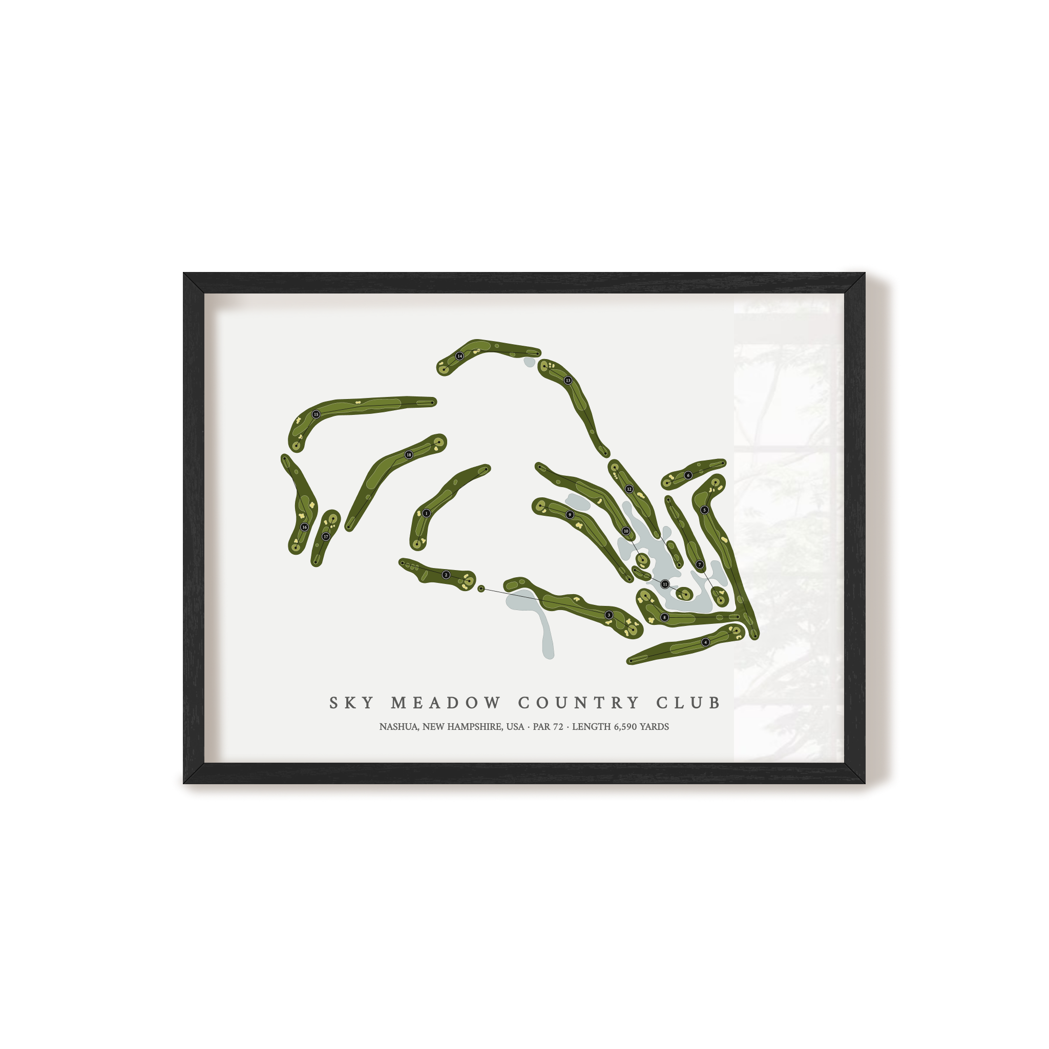 Sky Meadow Country Club | Golf Course Map | Black Frame 