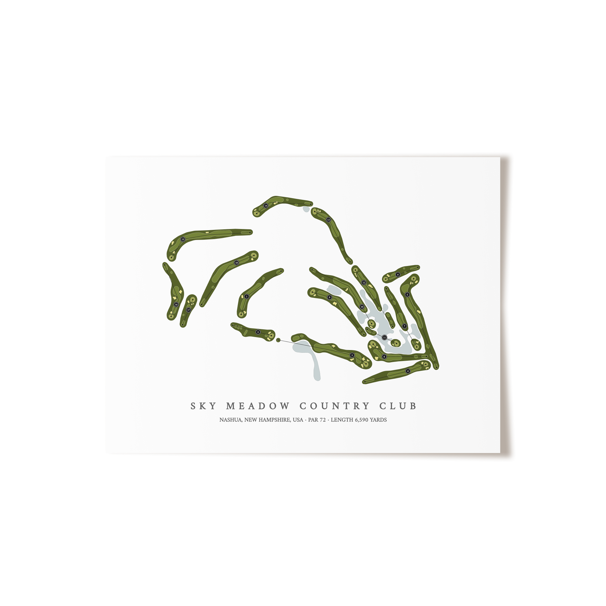 Sky Meadow Country Club | Golf Course Map | Unframed 