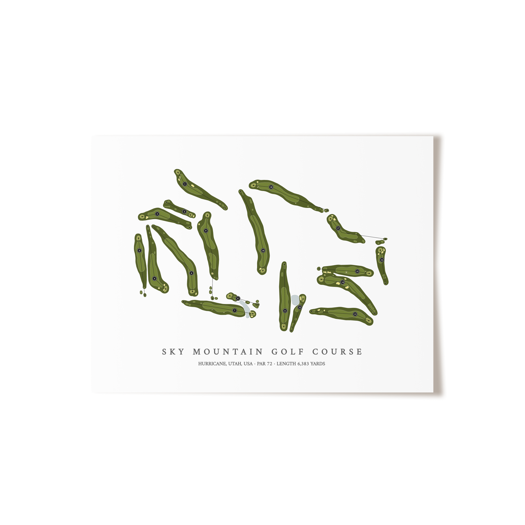 Sky Mountain Golf Course | Golf Course Map | Unframed 