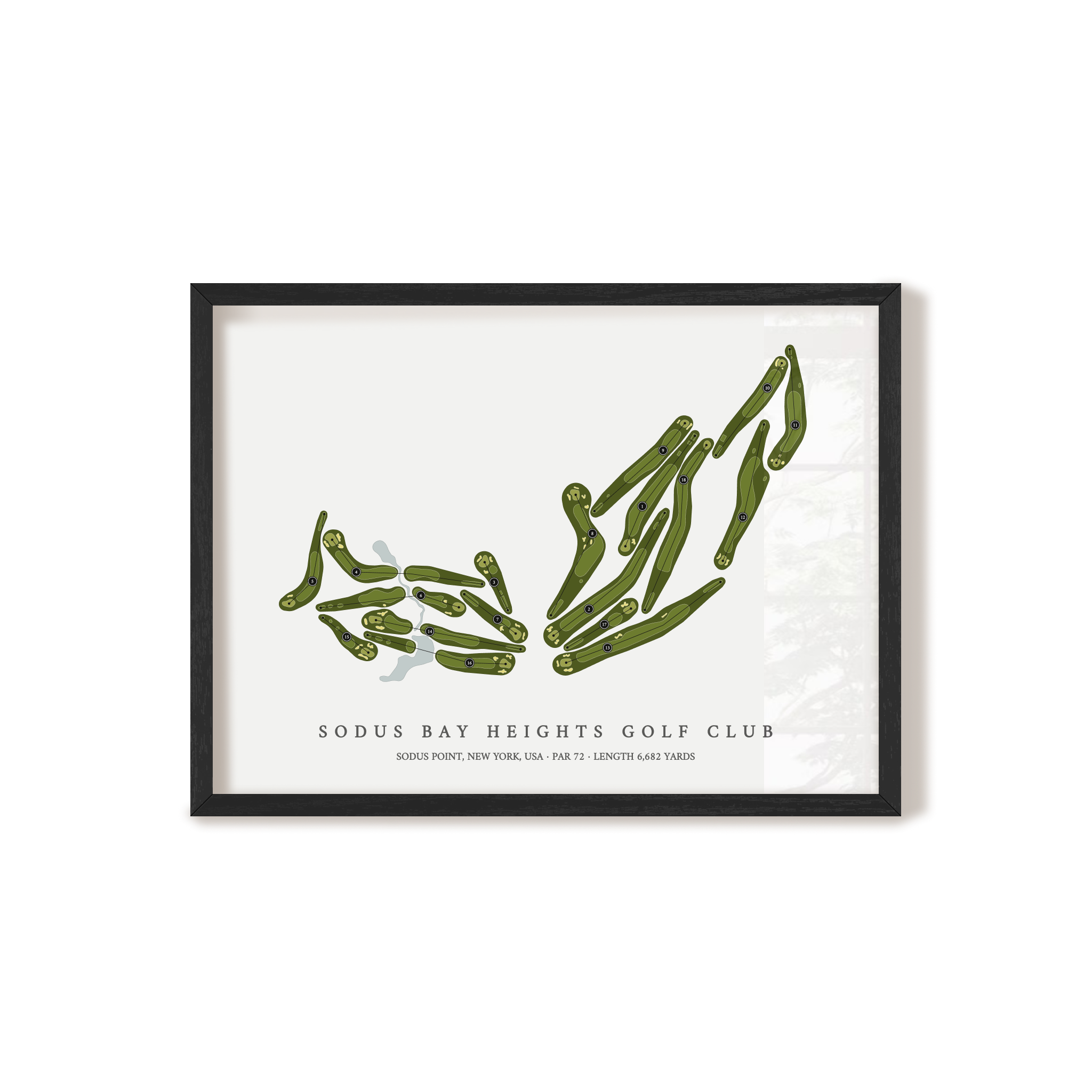 Sodus Bay Heights Golf Club | Golf Course Map | Black Frame 