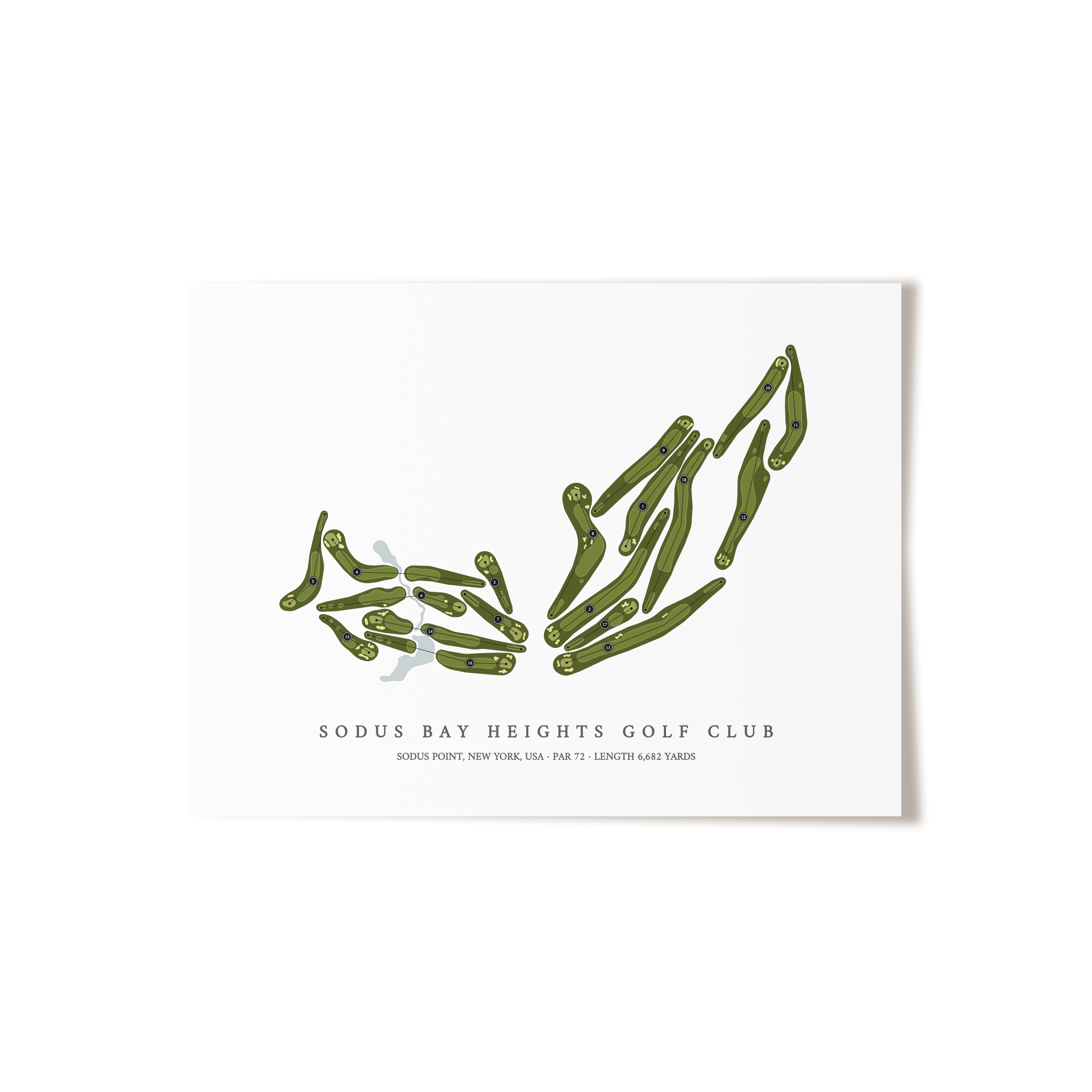 Sodus Bay Heights Golf Club | Golf Course Map | Unframed 